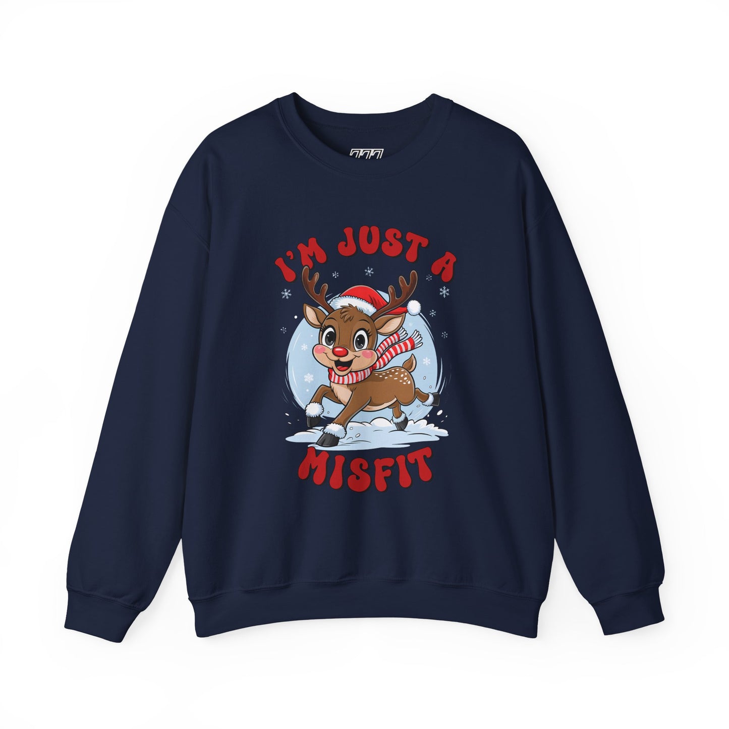 I’m Just a Misfit Unisex Heavy Blend Crewneck Sweatshirt – Cute Christmas Reindeer Holiday Sweater