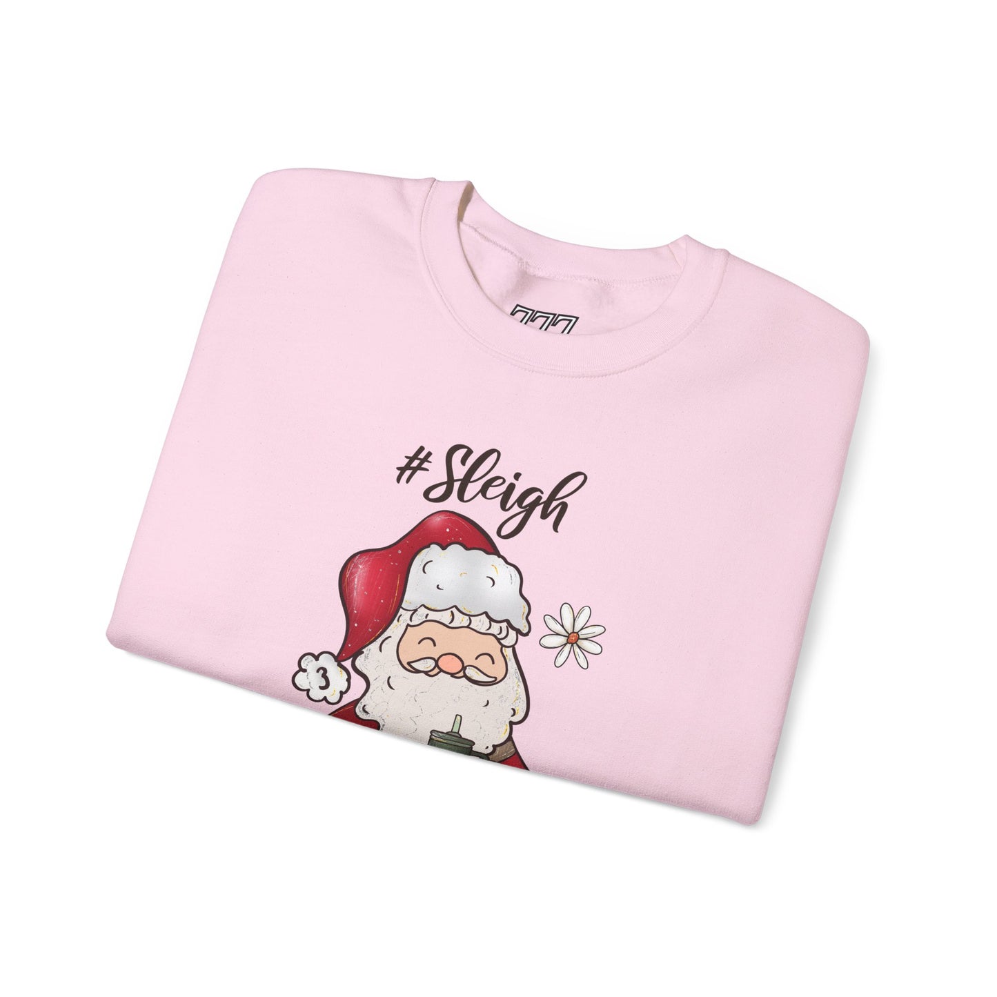 #Sleigh Funny Santa Christmas Sweatshirt – Cute Holiday Hashtag Graphic Unisex Heavy Blend Crewneck