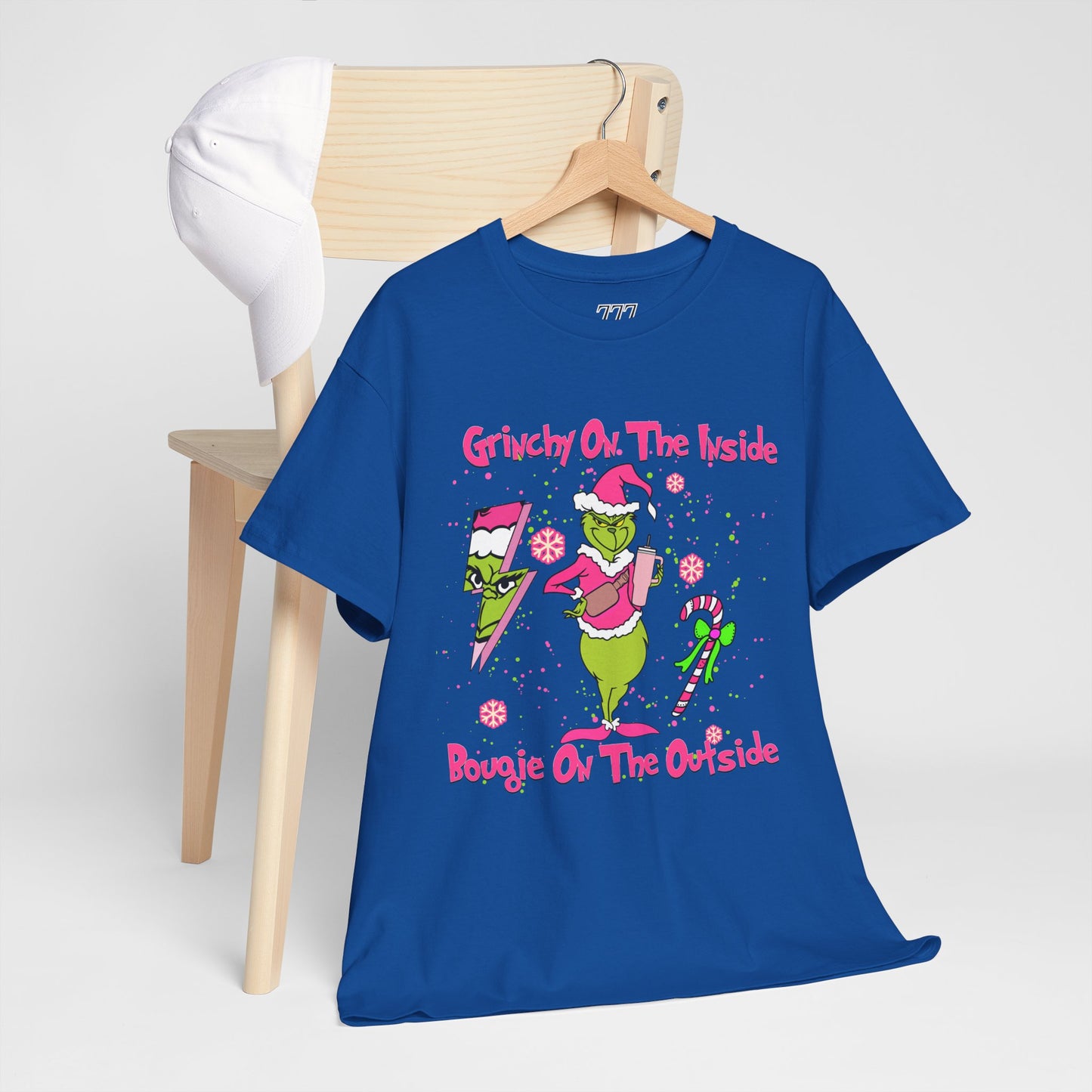 Grinchy On The Inside, Bougie On The Outside Unisex Heavy Cotton T-Shirt - Funny Holiday Tee