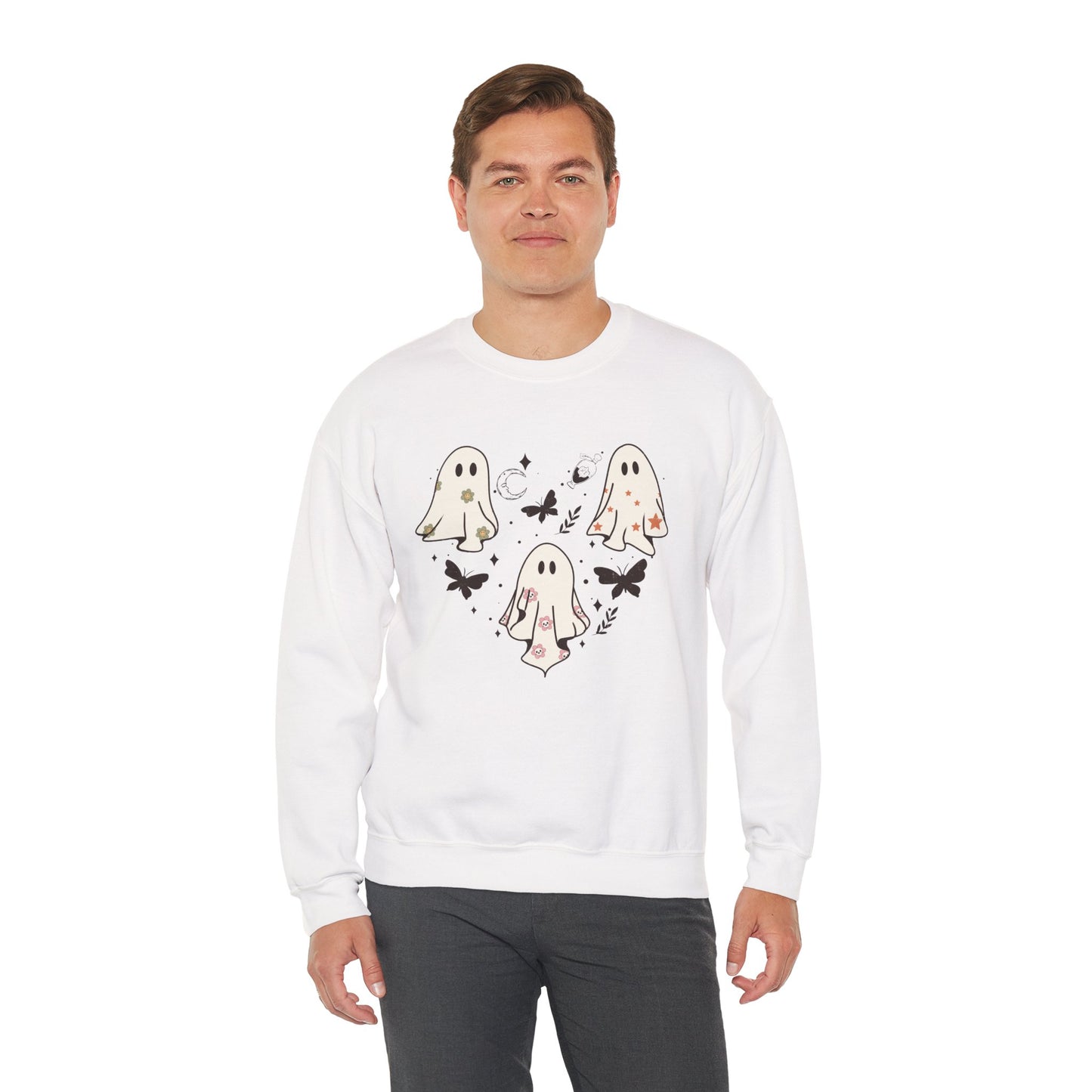 Little Ghost Heart Unisex Heavy Blend Crewneck Sweatshirt