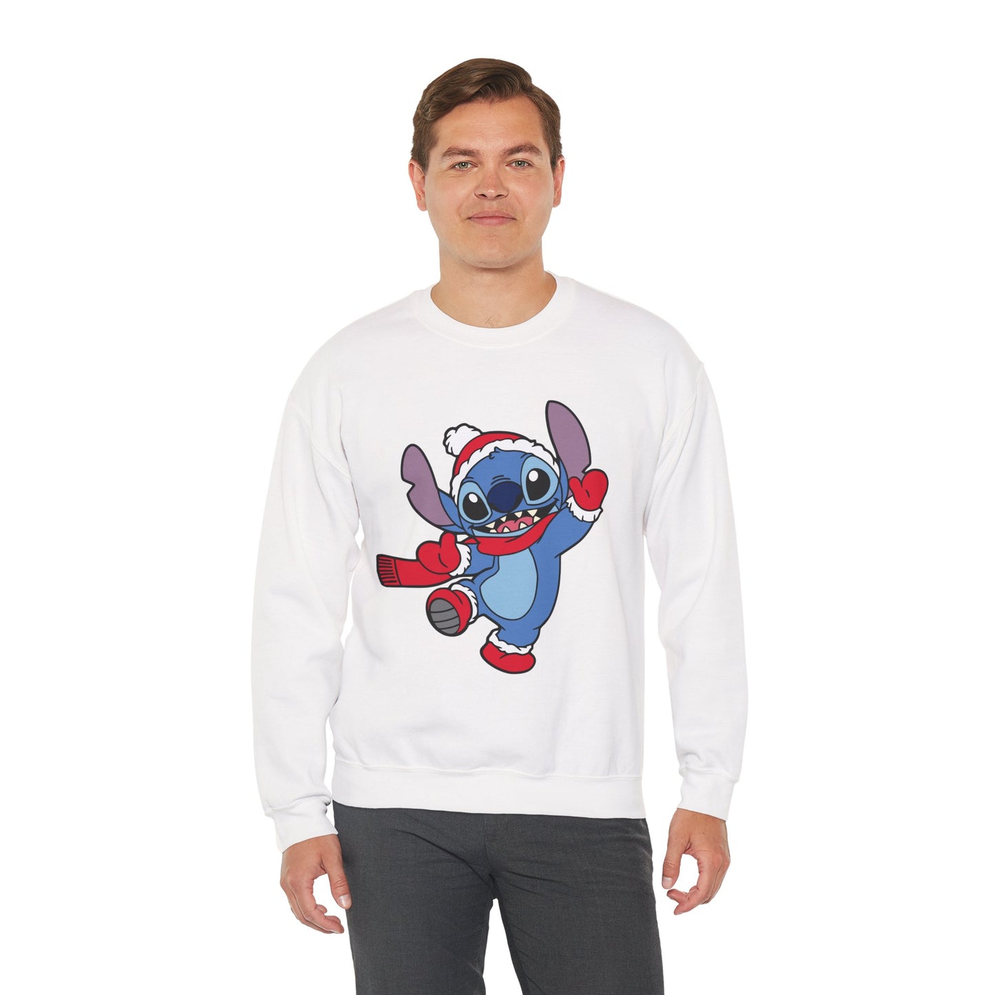 Festive Alien Christmas Crewneck – Cute Blue Alien Holiday Sweatshirt (Unisex)