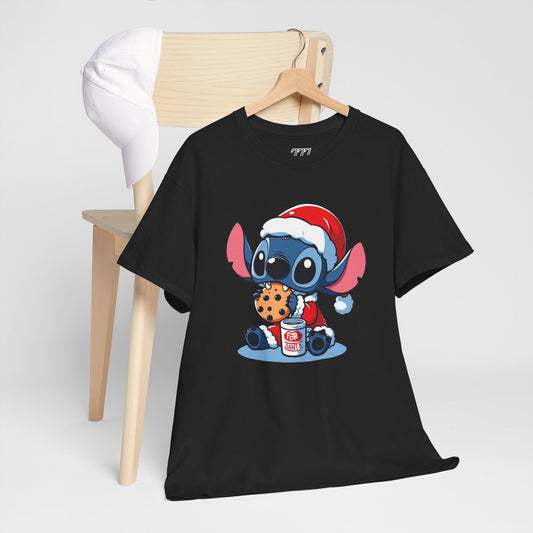 Saint Stitch Christmas T-Shirt – Cute Holiday Alien Unisex Heavy Cotton Tee