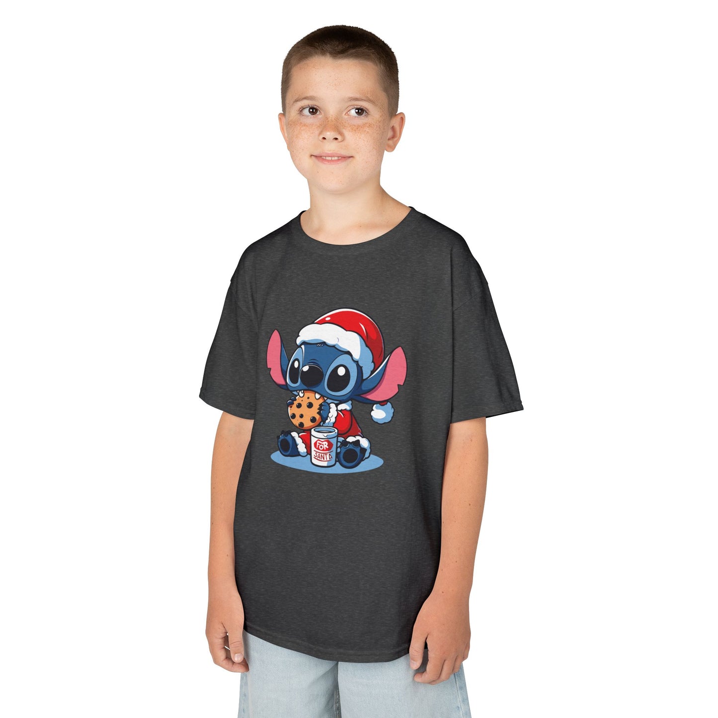 Saint Stitch Christmas Kids T-Shirt – Cute Holiday Alien Heavy Cotton Tee