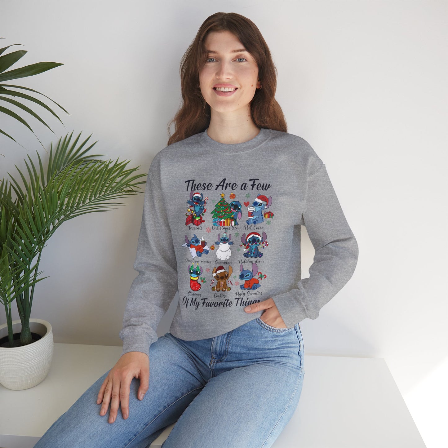 These Are a Few of My Favorite Things Christmas Characters Holiday Sweatshirt – Cute Festive Unisex Heavy Blend Crewneck