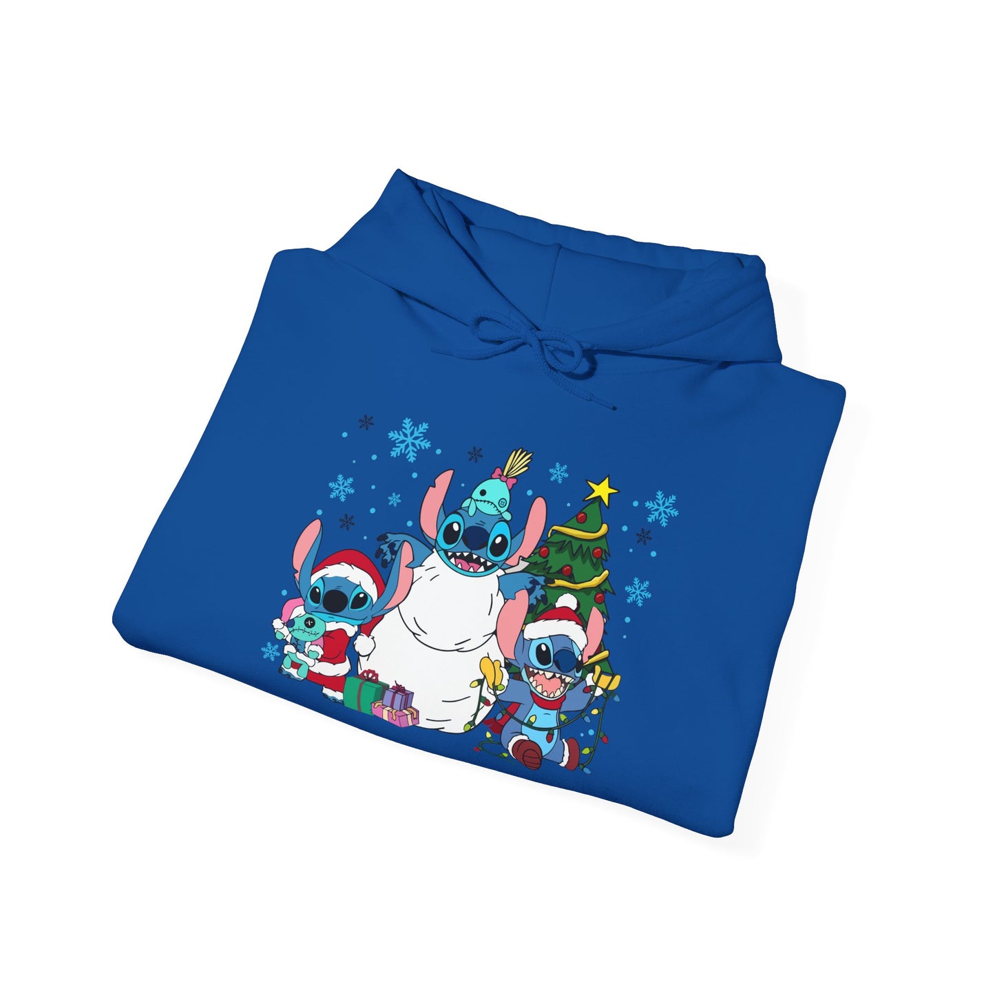 Stitch Christmas Vibes Hoodie – Cute Holiday Trio Unisex Heavy Blend Sweatshirt