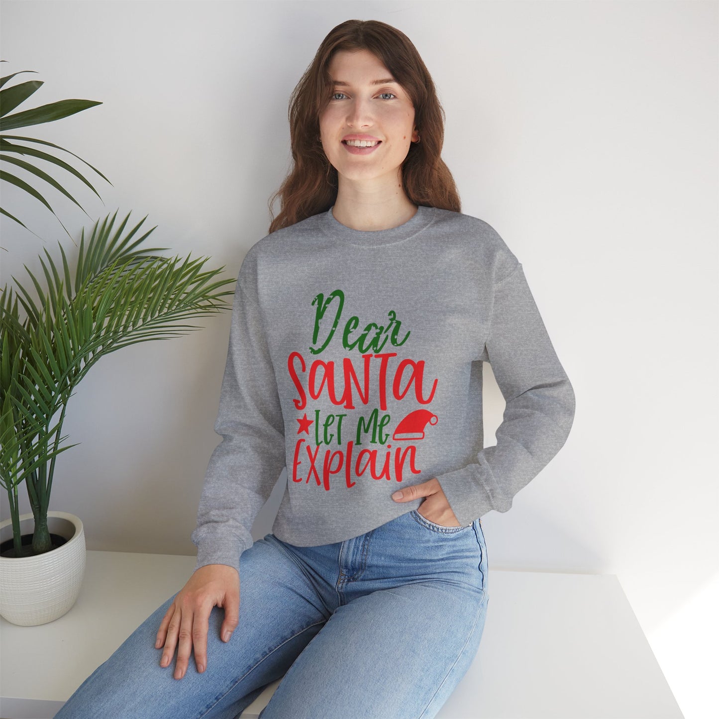 Dear Santa Let Me Explain Sweatshirt – Funny Christmas Unisex Heavy Blend Crewneck