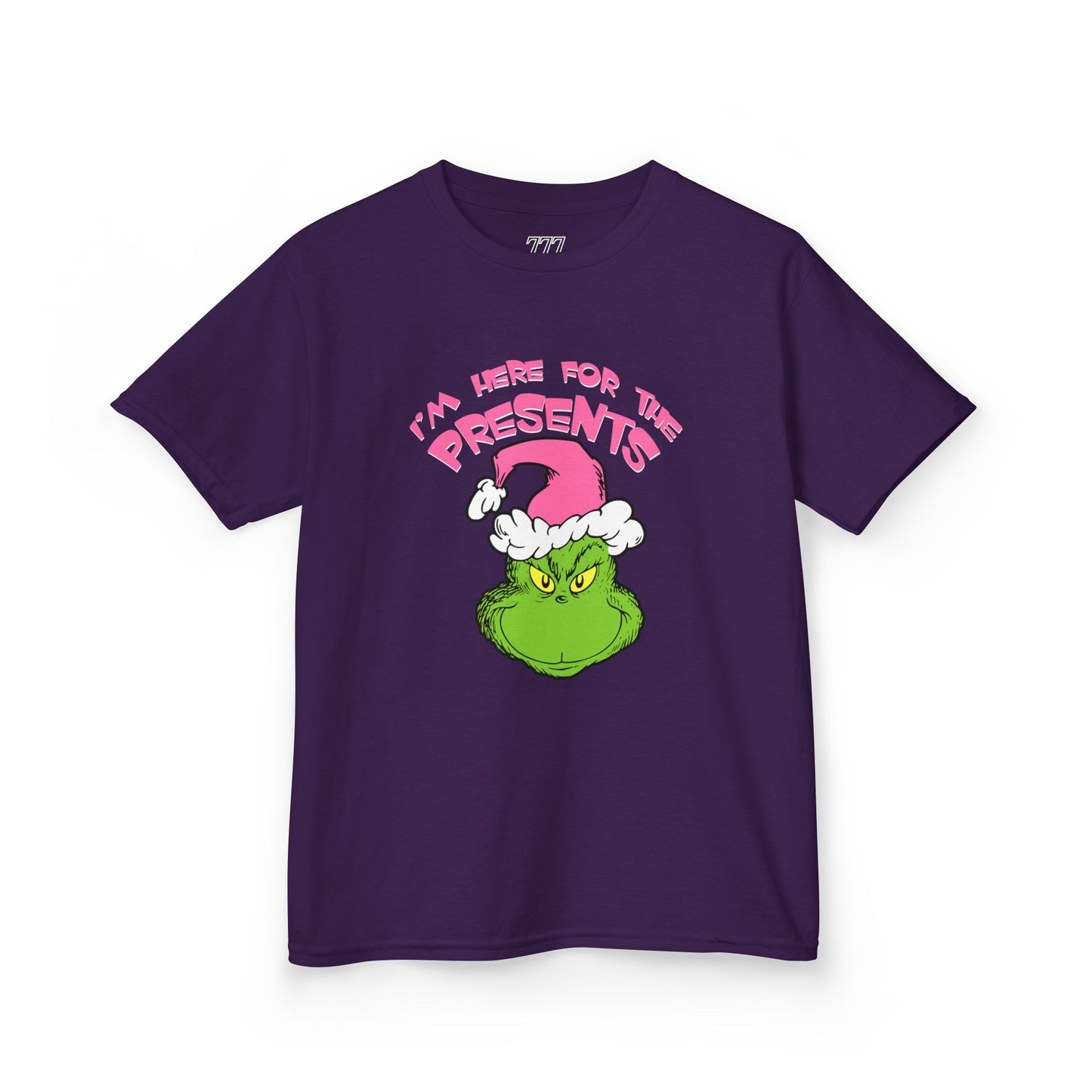 I’m Here for the Presents Kids Christmas T-Shirt – Funny Holiday Santa Hat Tee