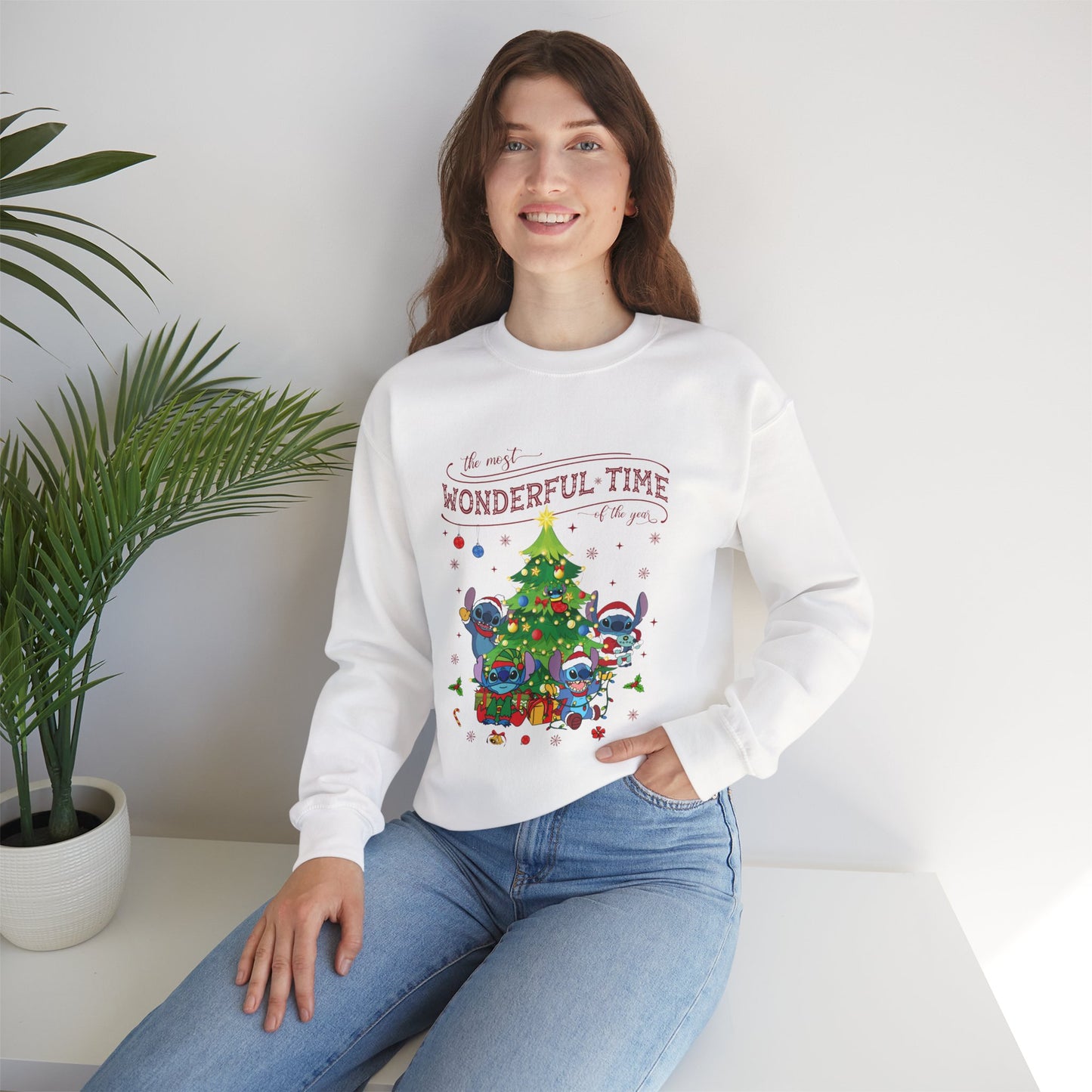 The Most Wonderful Time of the Year Christmas Sweatshirt – Cute Holiday Characters Festive Unisex Heavy Blend Crewneck