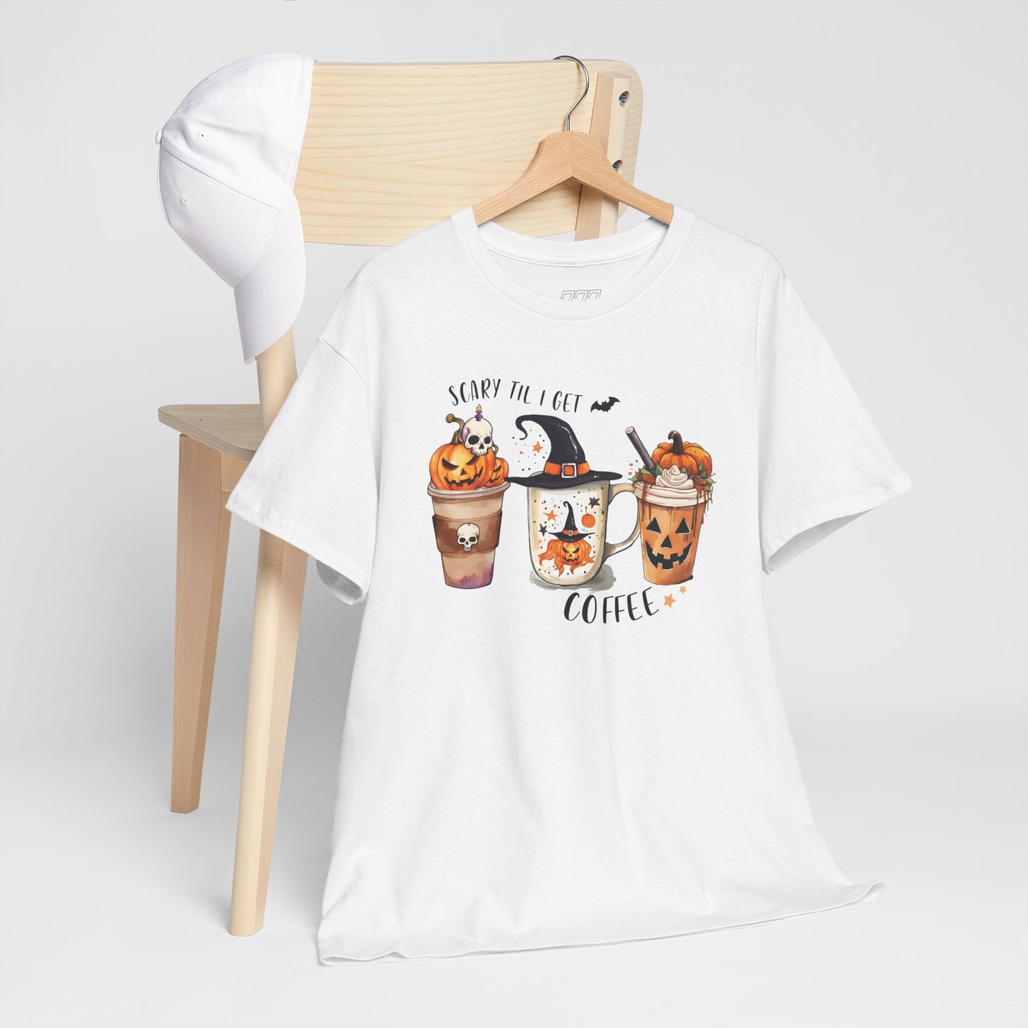Scary Till I Get My Coffee II Unisex Heavy Cotton T-Shirt