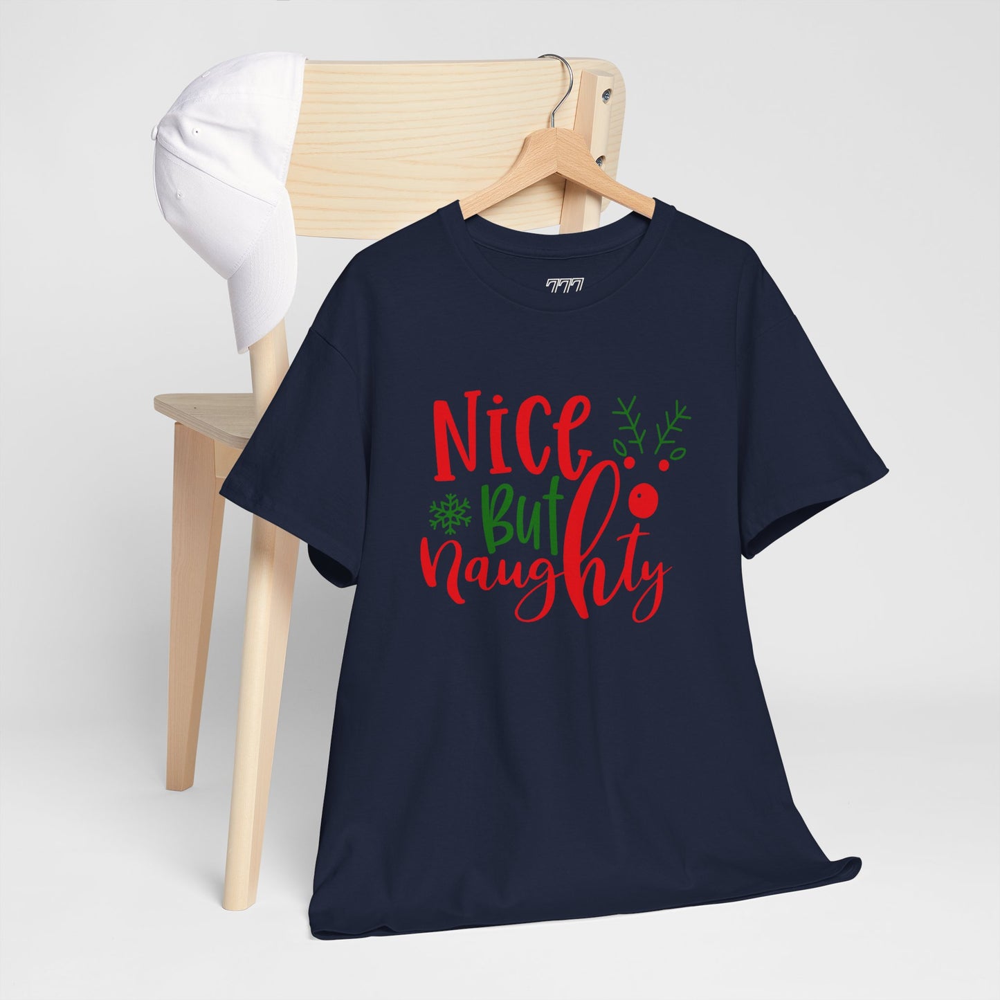 Nice But Naughty T-Shirt – Cute & Sassy Christmas Unisex Heavy Cotton Tee