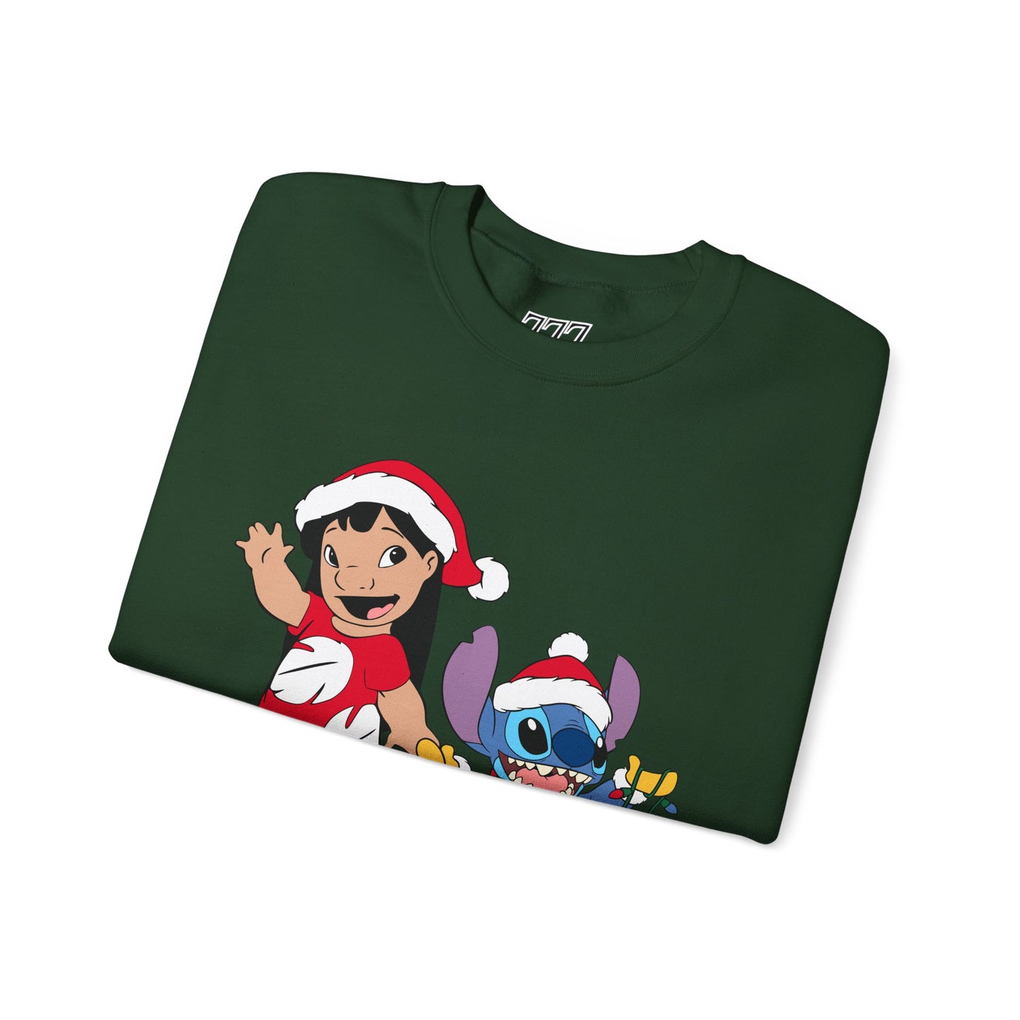 Island Holiday Duo Unisex Christmas Crewneck Sweatshirt – Festive Blue Alien & Girl Holiday Sweater