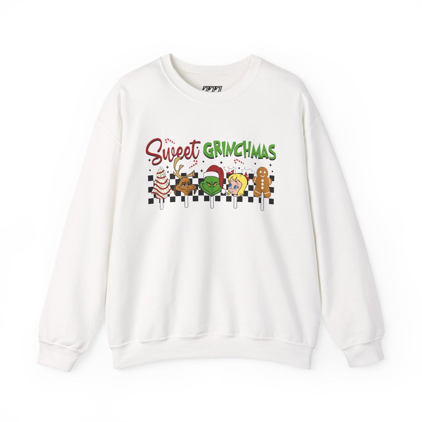 Sweet Grinchmas Candy Characters Funny Christmas Sweatshirt – Cute Holiday Treats Grinch-Inspired Unisex Heavy Blend Crewneck