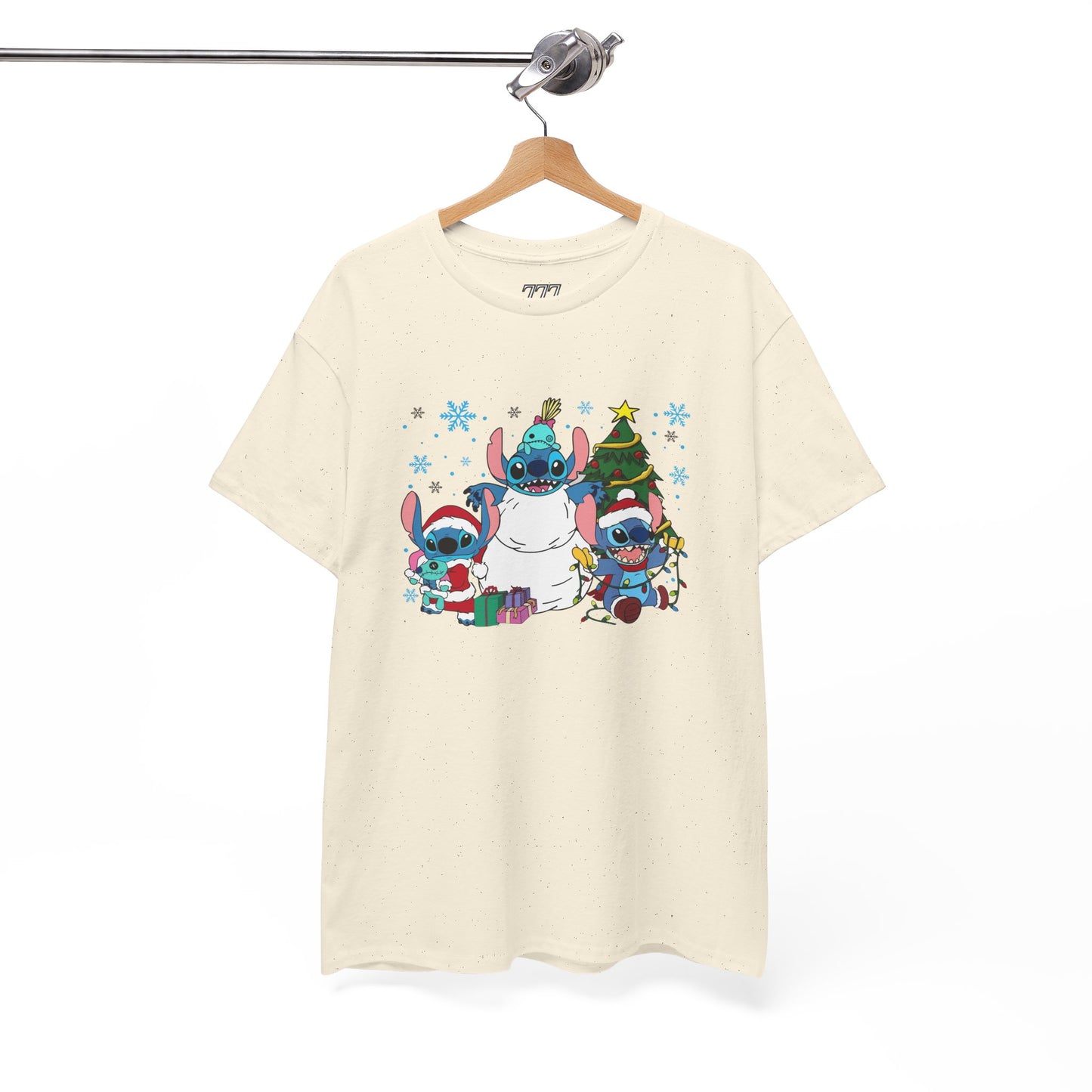 Stitch Christmas Vibes T-Shirt – Cute Holiday Trio Unisex Heavy Cotton Tee