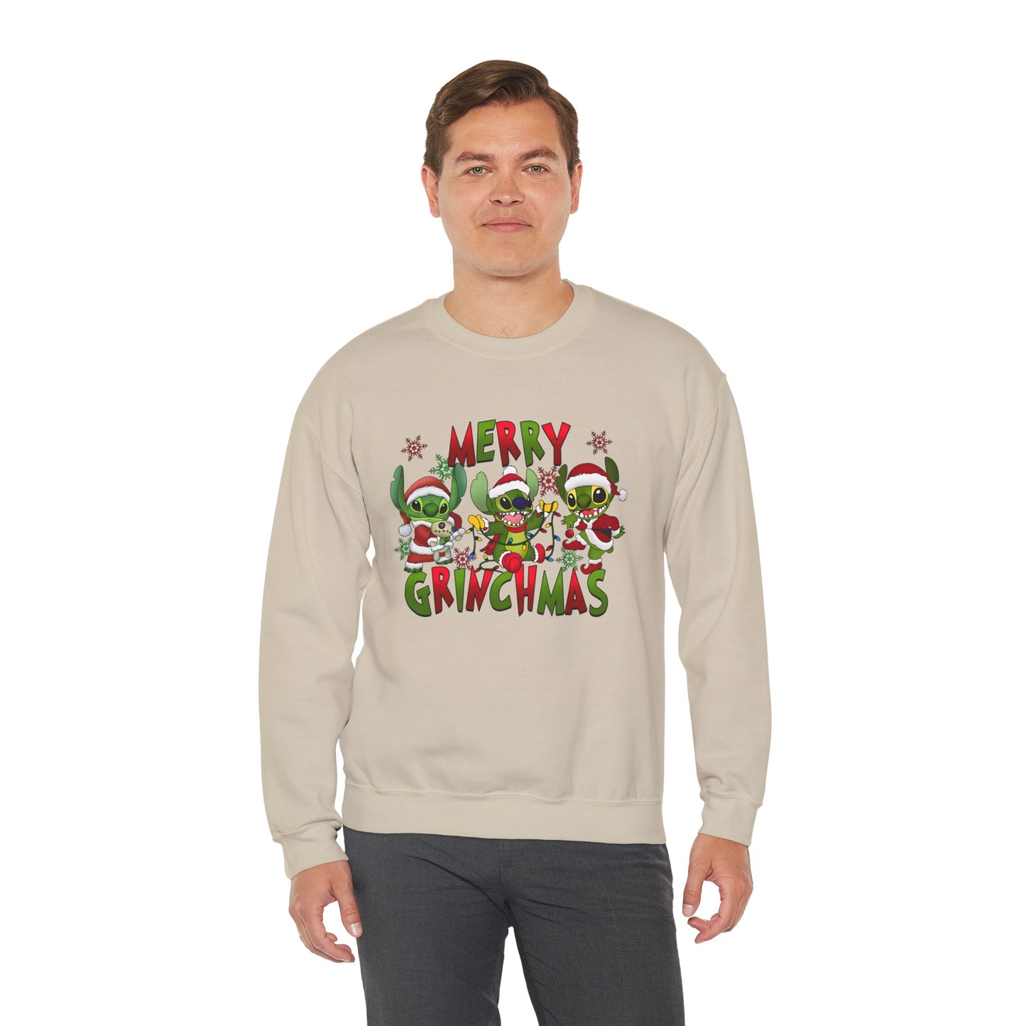 Merry Grinchmas Sweatshirt – Funny Christmas Unisex Heavy Blend Holiday Crewneck