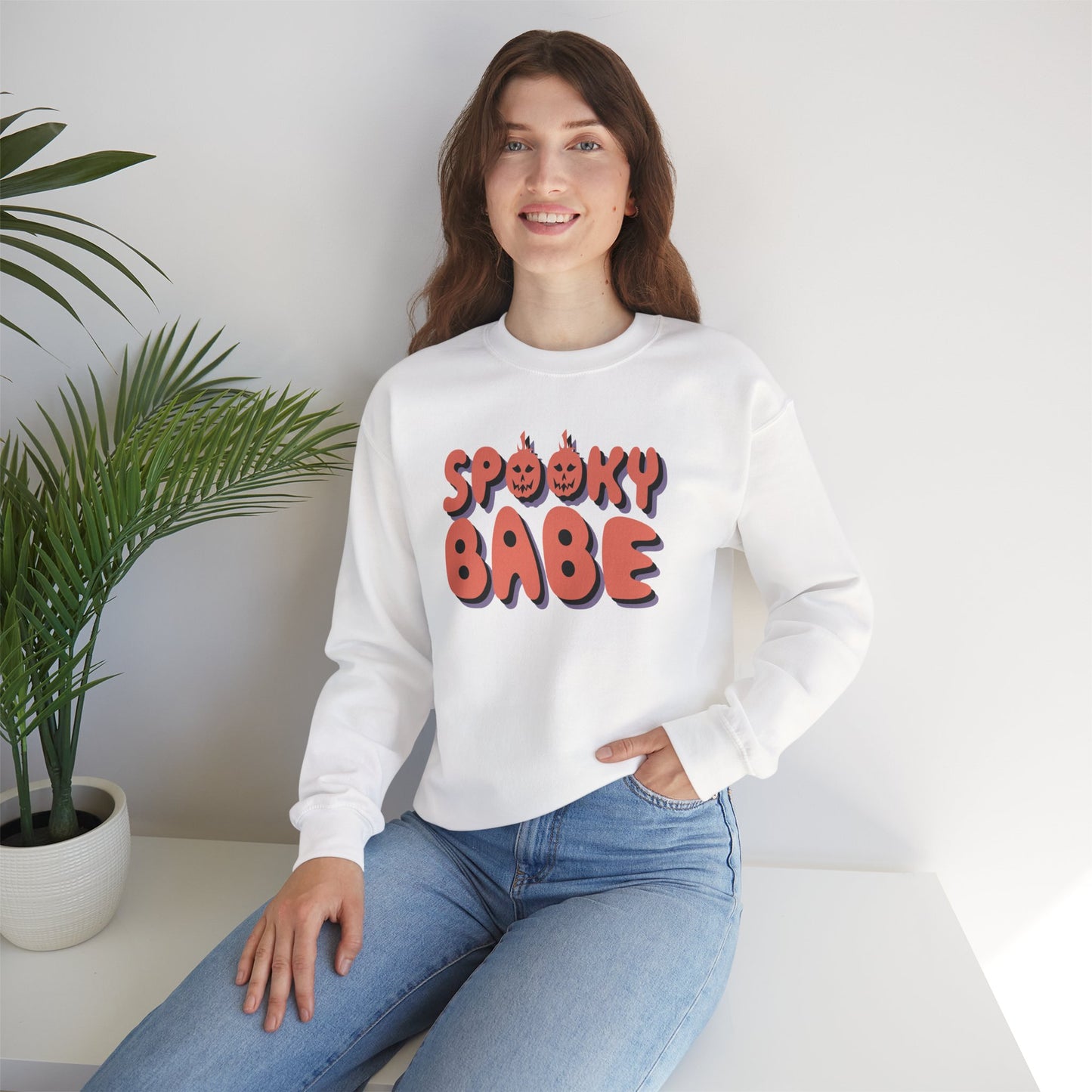 Spooky Babe Women’s Heavy Blend Crewneck Sweatshirt