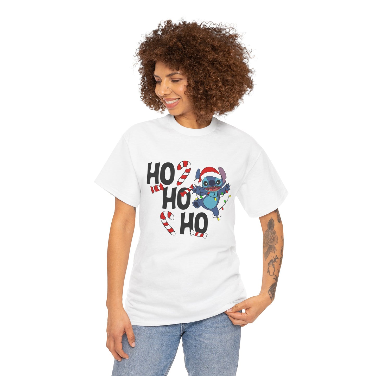 Ho Ho Ho Christmas Alien T-Shirt – Festive Unisex Heavy Cotton Holiday Tee