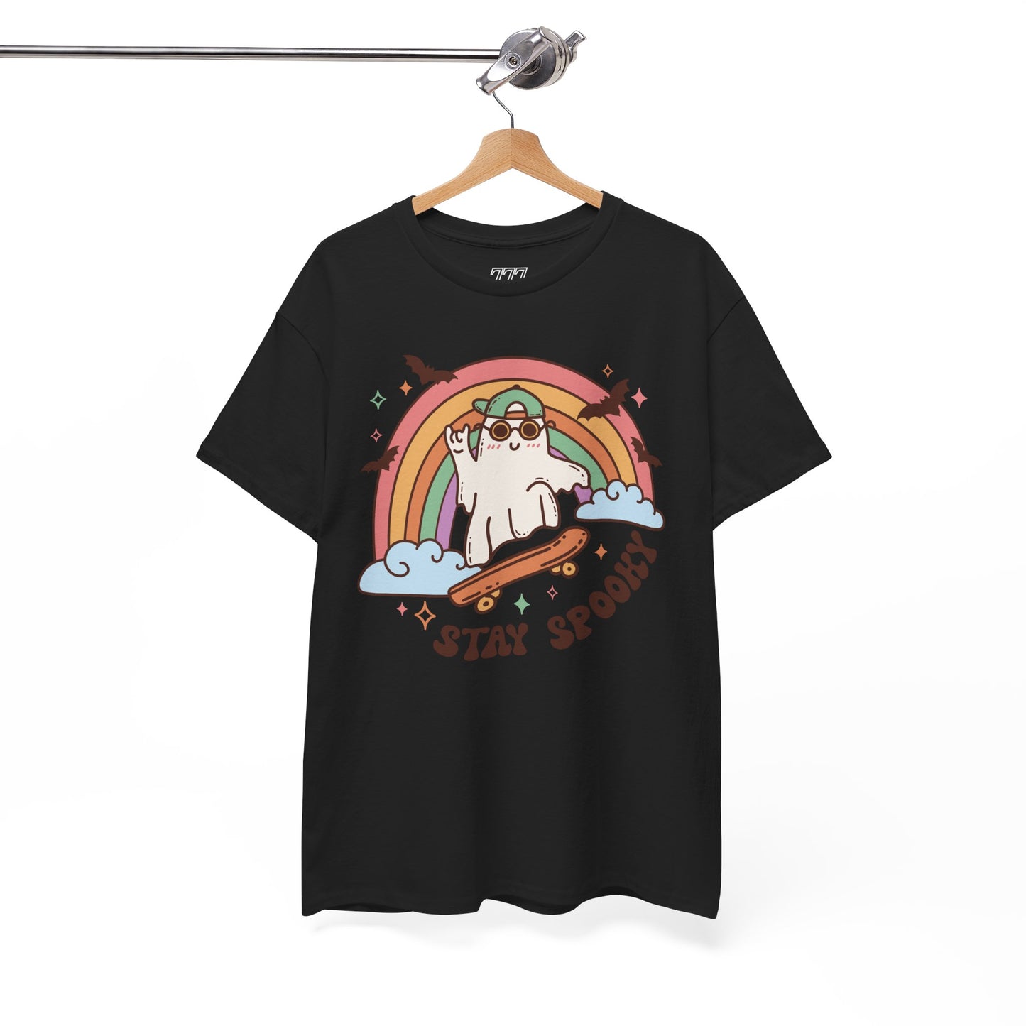 Stay Spooky Ghost Skater Unisex Heavy Cotton T-Shirt