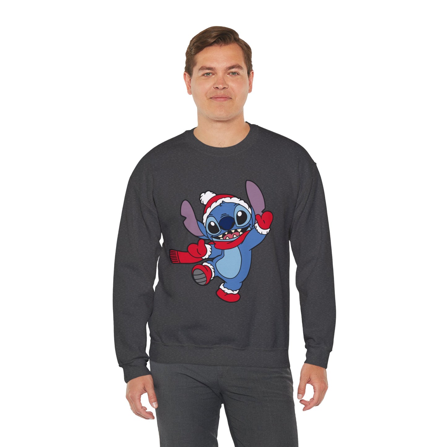 Festive Alien Christmas Crewneck – Cute Blue Alien Holiday Sweatshirt (Unisex)