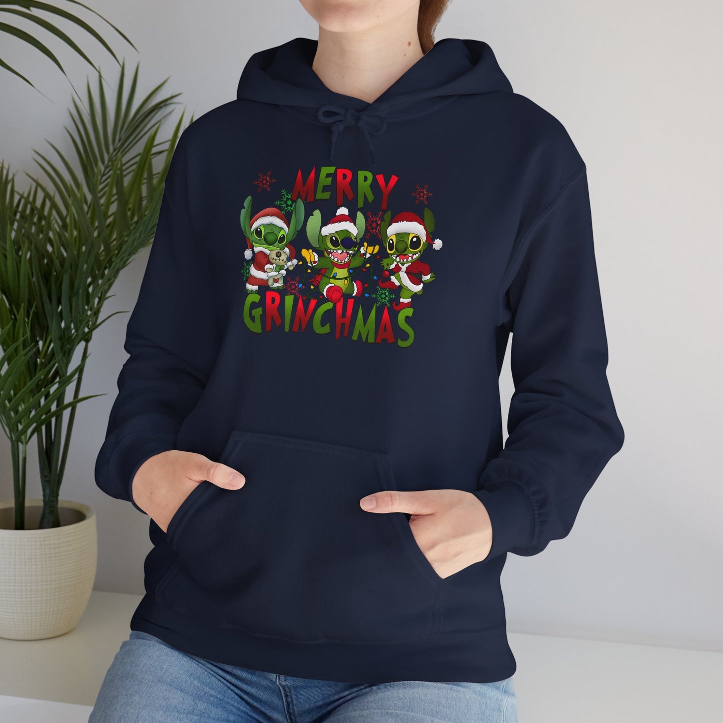 Merry Grinchmas Hoodie – Funny Christmas Unisex Heavy Blend Holiday Sweatshirt