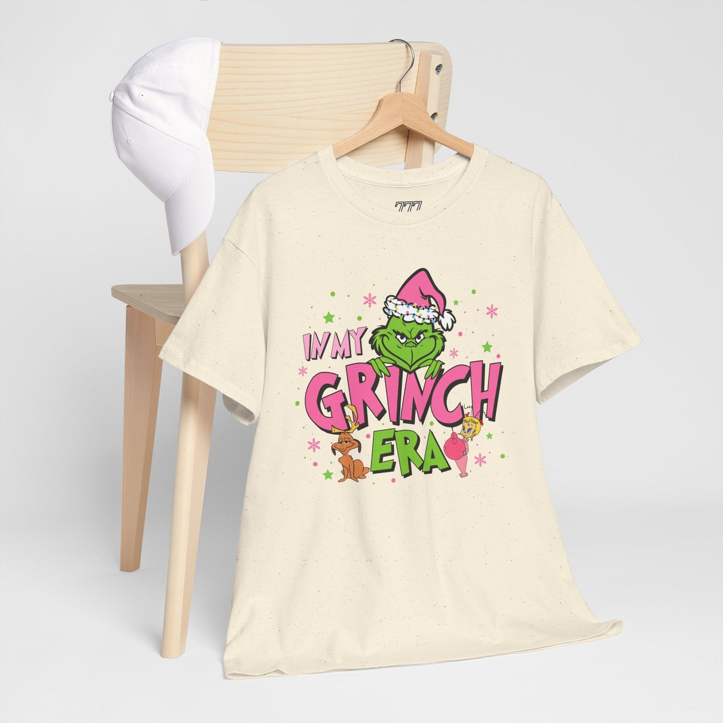 In My Grinch Era Funny Christmas Grinch-Inspired Holiday Tee – Pink Santa Festive Unisex Heavy Cotton T-Shirt