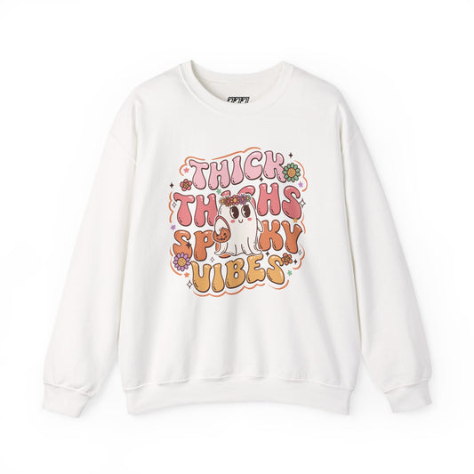 Thick Thighs Spooky Vibes II Women's Heavy Blend Crewneck Sweatshirt