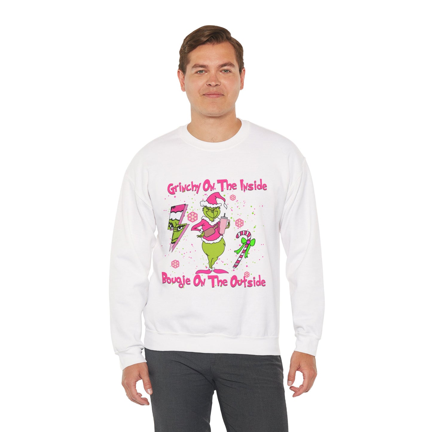 Grinchy On The Inside, Bougie On The Outside Unisex Heavy Blend Crewneck Sweatshirt
