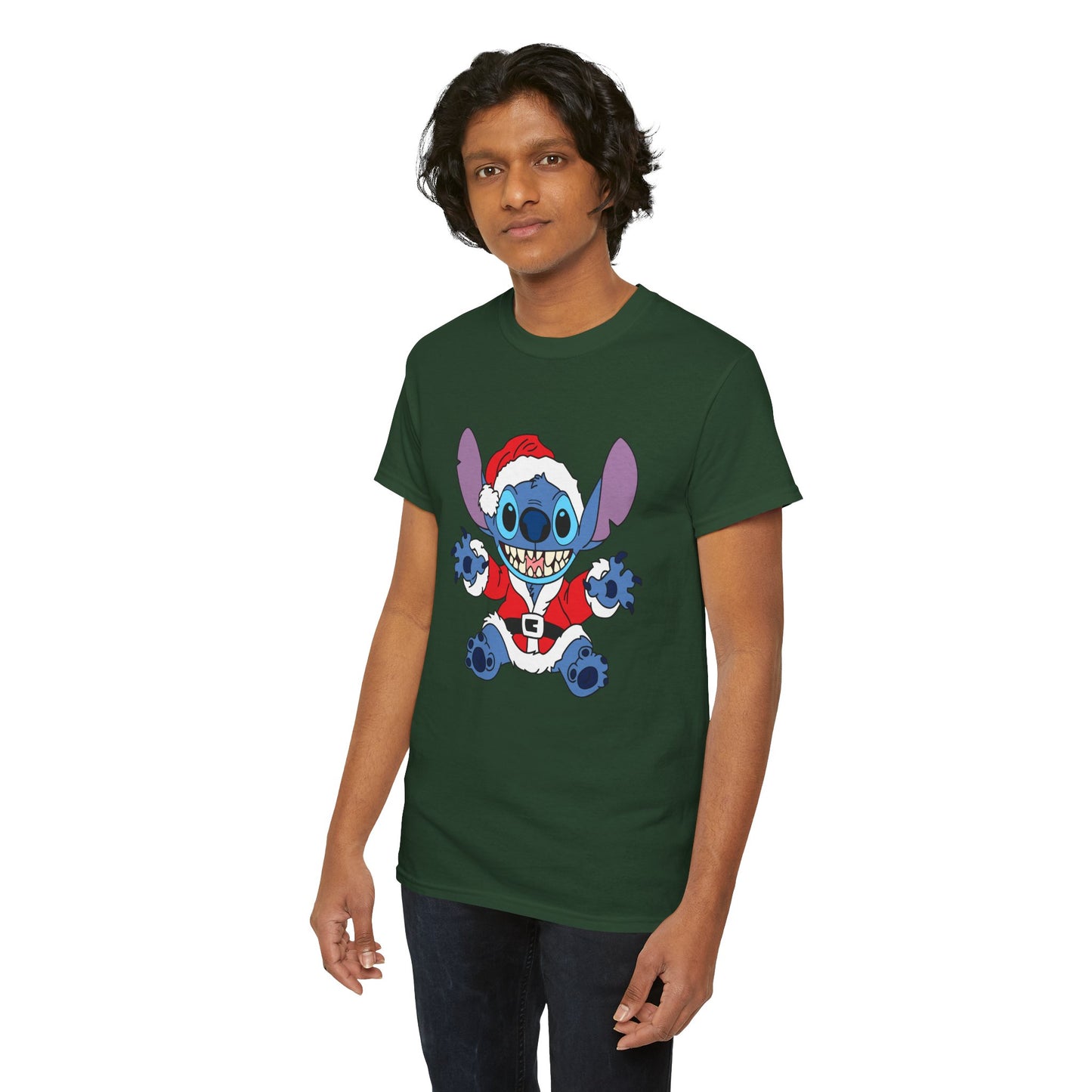 Alien Santa Christmas T-Shirt – Cute Blue Alien Holiday Graphic Tee (Unisex)