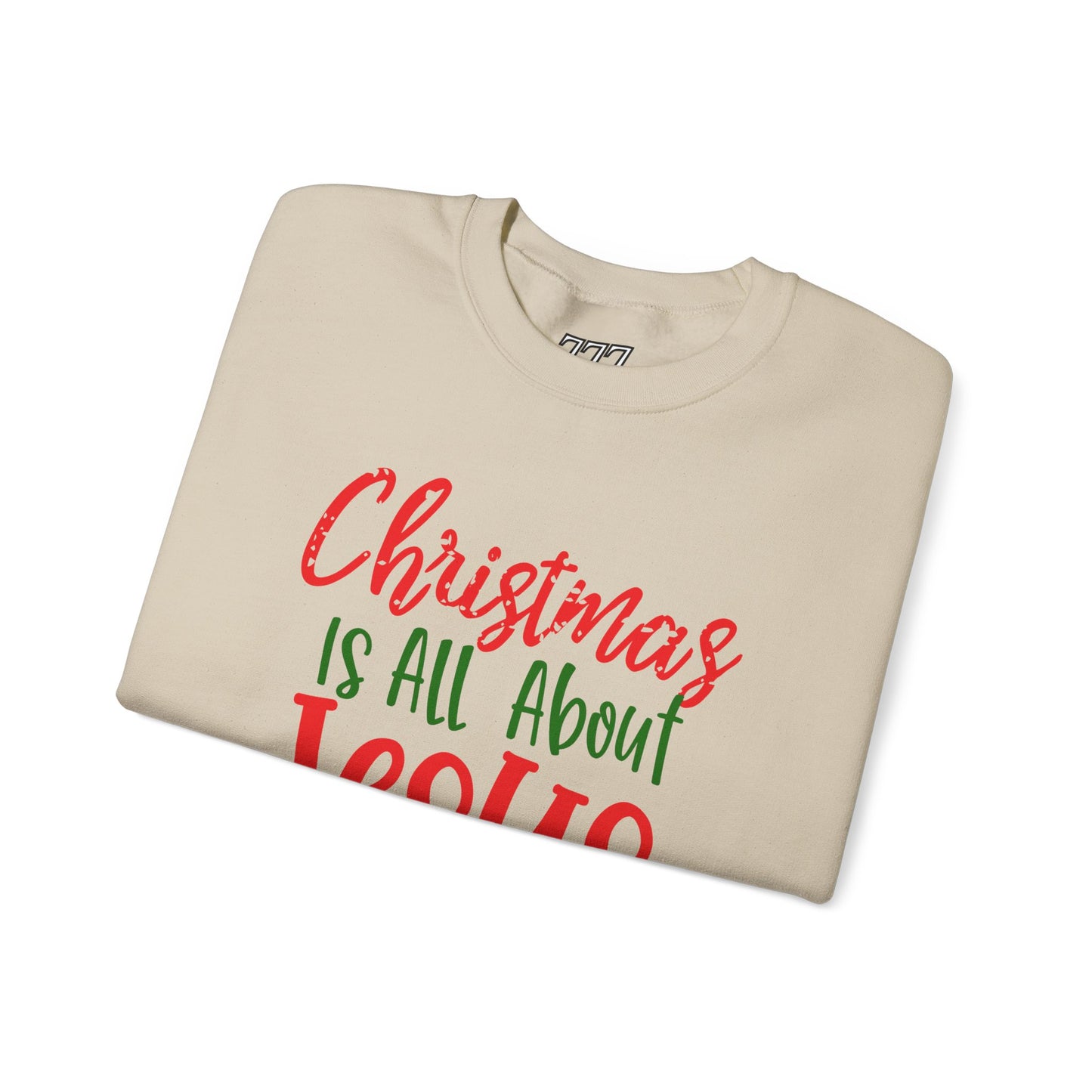 Christmas Is All About Jesus Sweatshirt – Christian Holiday Unisex Heavy Blend Crewneck