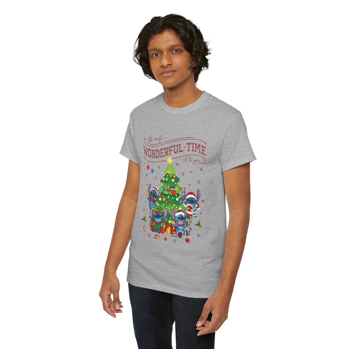 The Most Wonderful Time of the Year Christmas Tee – Cute Holiday Characters Festive Unisex Heavy Cotton T-Shirt