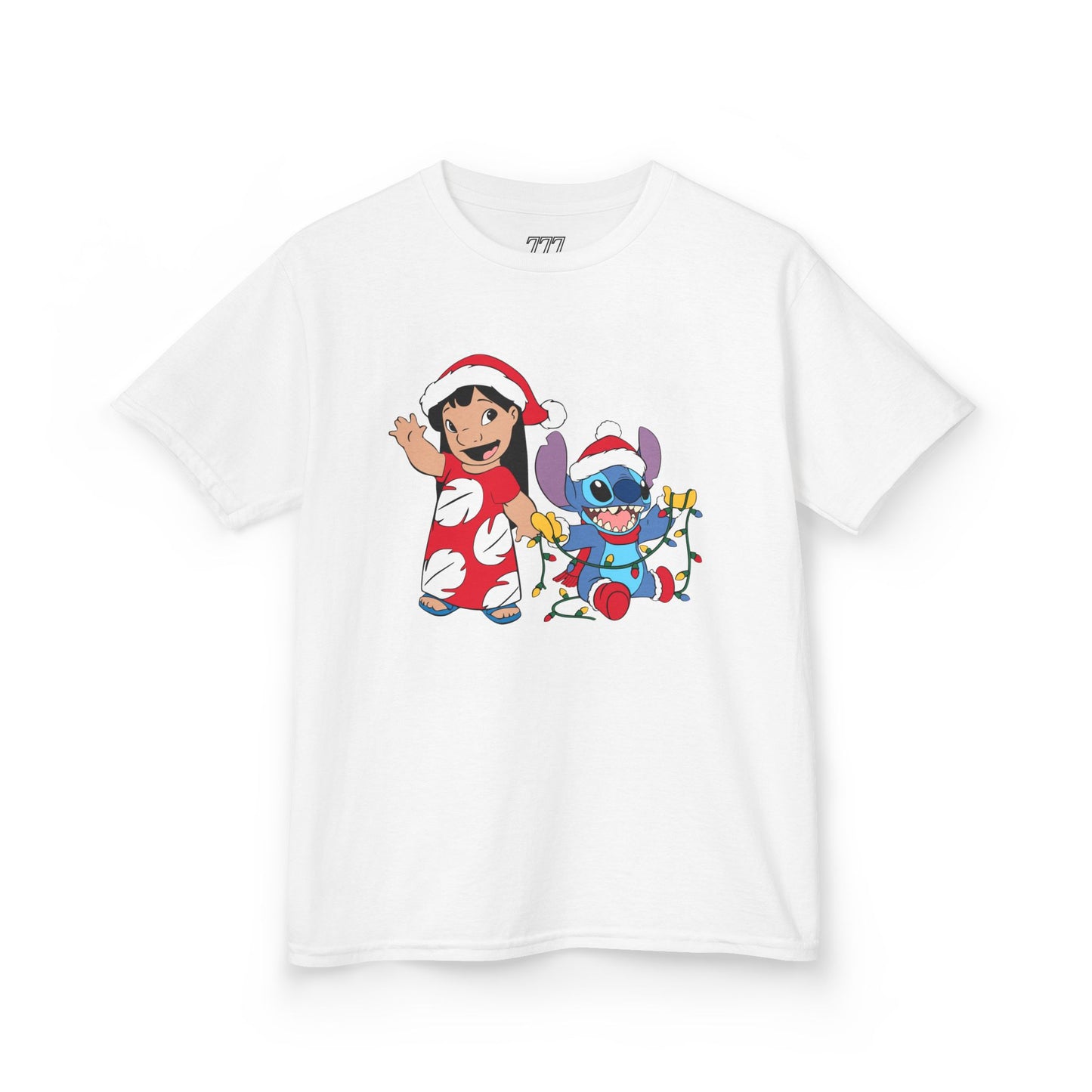 Island Holiday Duo Kids Christmas T-Shirt – Festive Blue Alien & Girl Holiday Tee