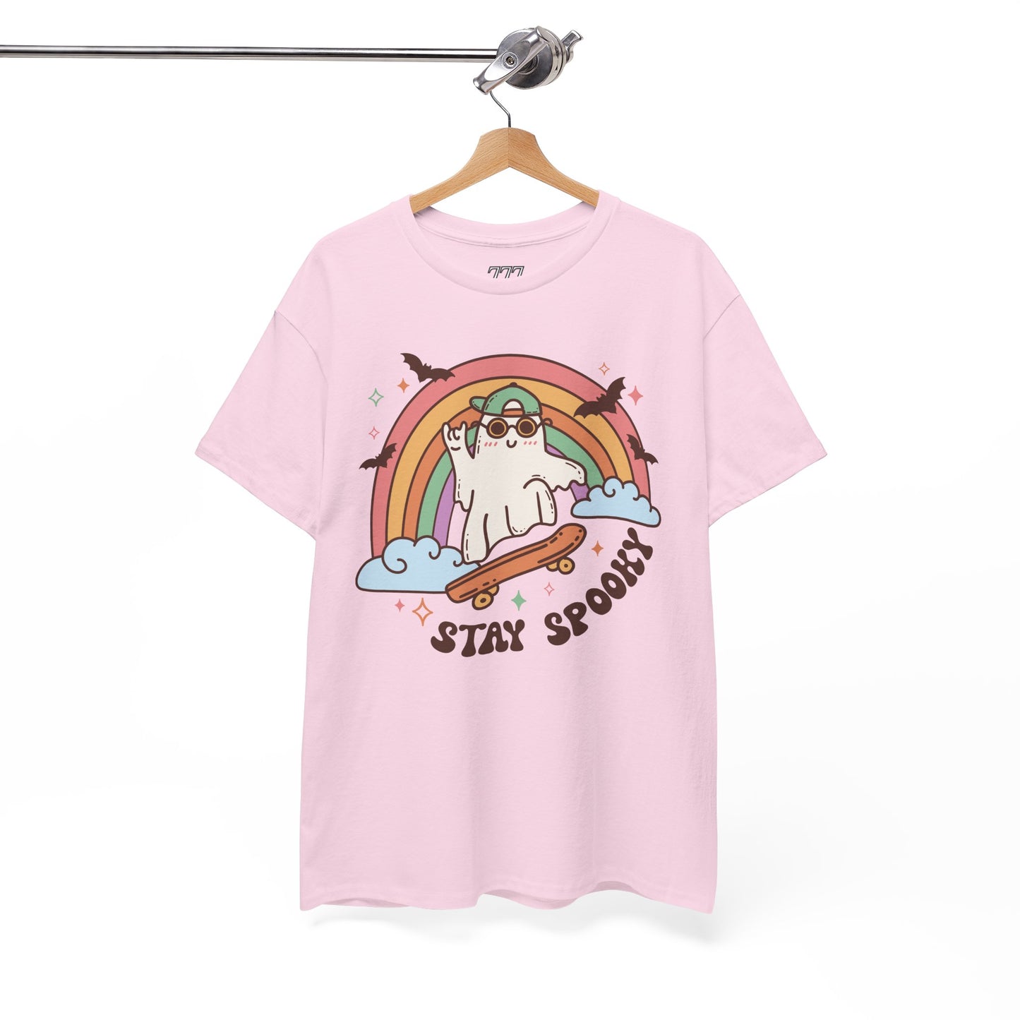 Stay Spooky Ghost Skater Unisex Heavy Cotton T-Shirt