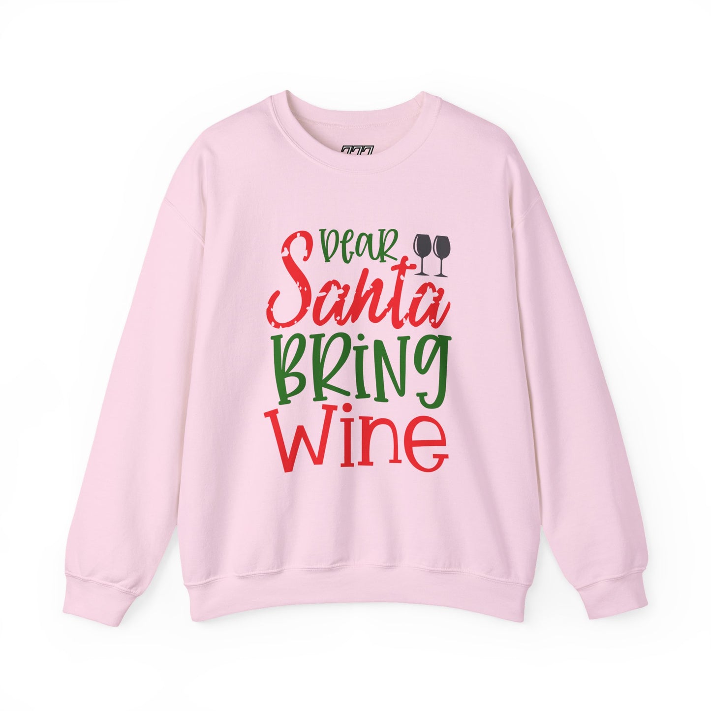 Dear Santa Bring Wine Christmas Crewneck – Funny Holiday Wine Lover Sweatshirt (Unisex)