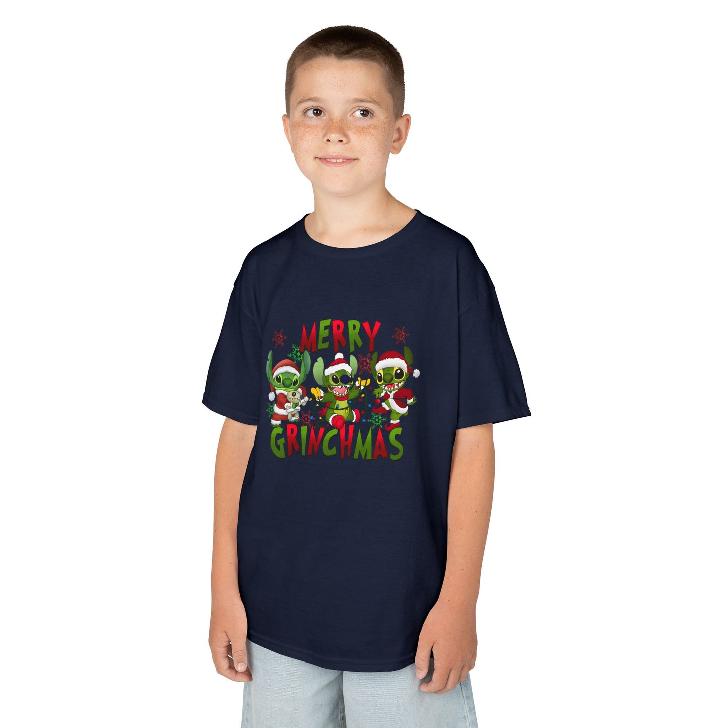Merry Grinchmas Kids T-Shirt – Funny Christmas Heavy Cotton Holiday Tee
