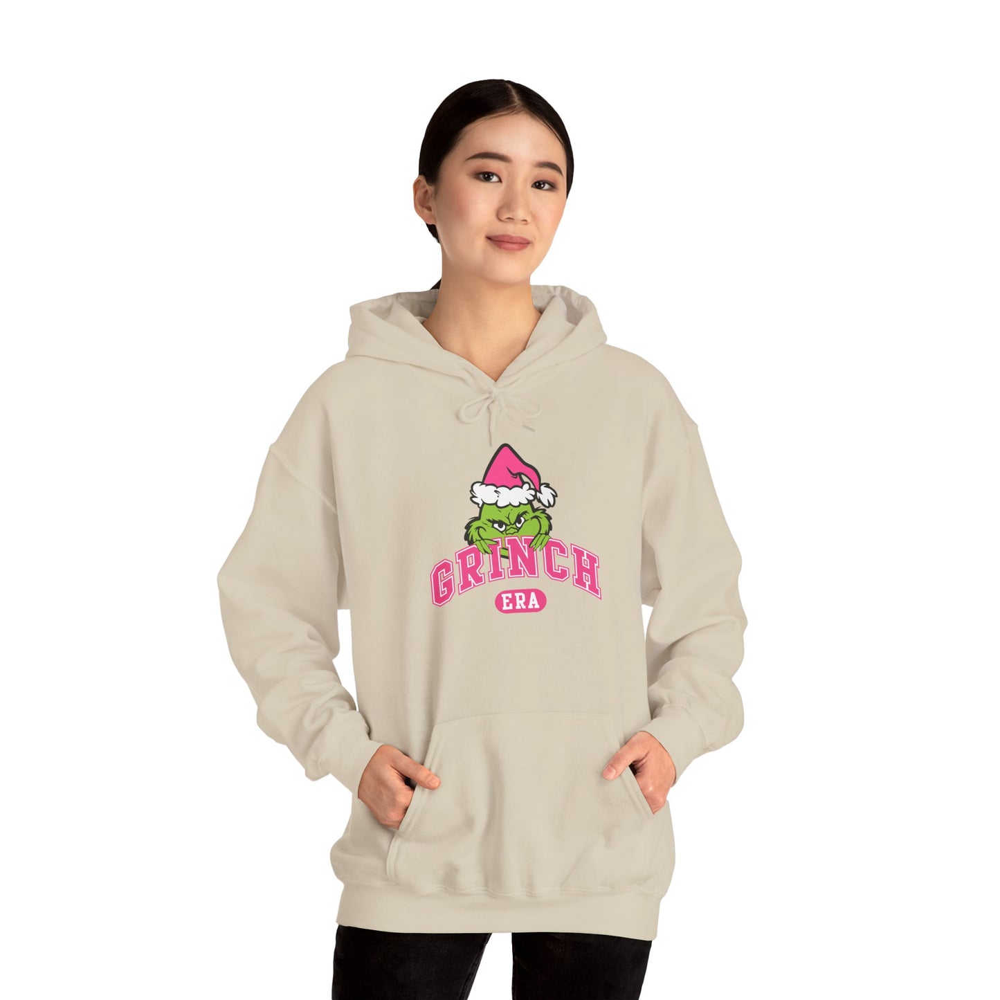 Grinch Era Christmas Hoodie – Cozy Pink Santa Grinch Graphic Hoodie (Unisex)