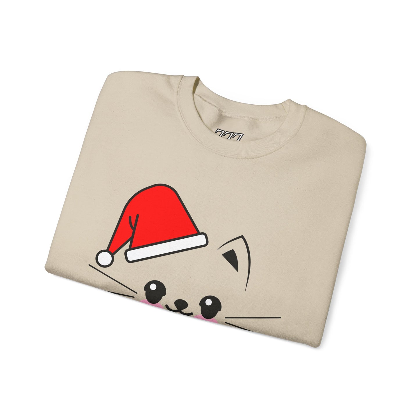 Cat Santa Christmas Crewneck – Cute Kawaii Cat Holiday Sweatshirt (Unisex)