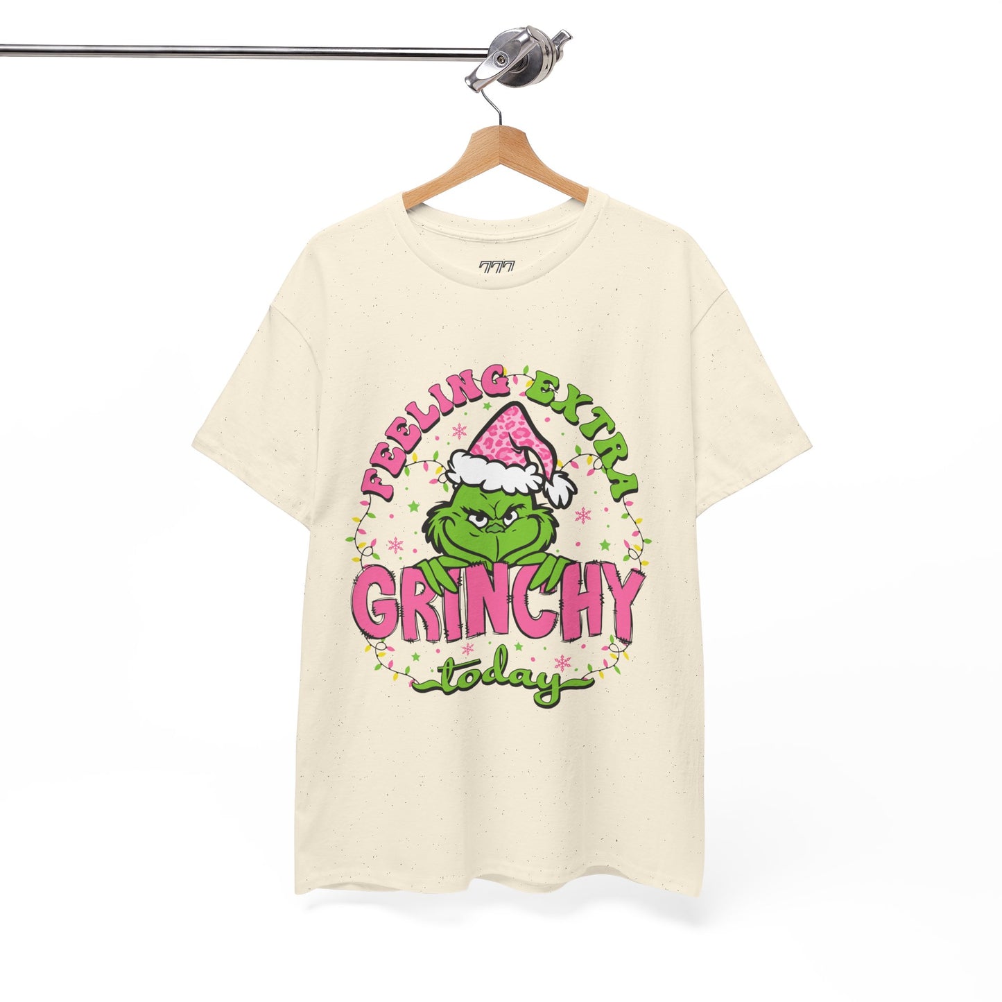 Feeling Extra Grinchy Today Funny Christmas Grinch-Inspired Holiday Tee – Pink Santa Festive Unisex Heavy Cotton T-Shirt
