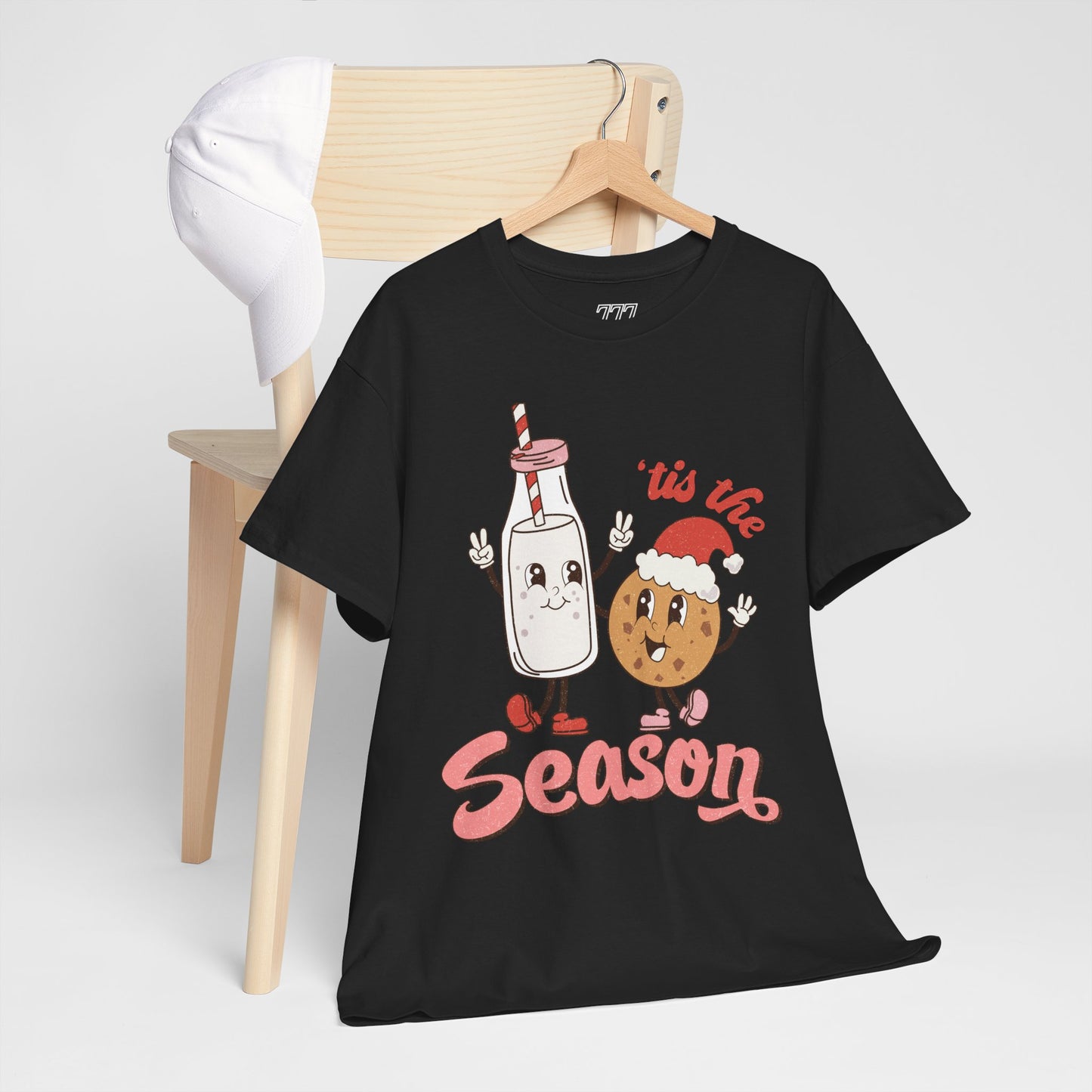 Tis The Season Milk & Cookie Christmas Unisex Heavy Cotton T-Shirt