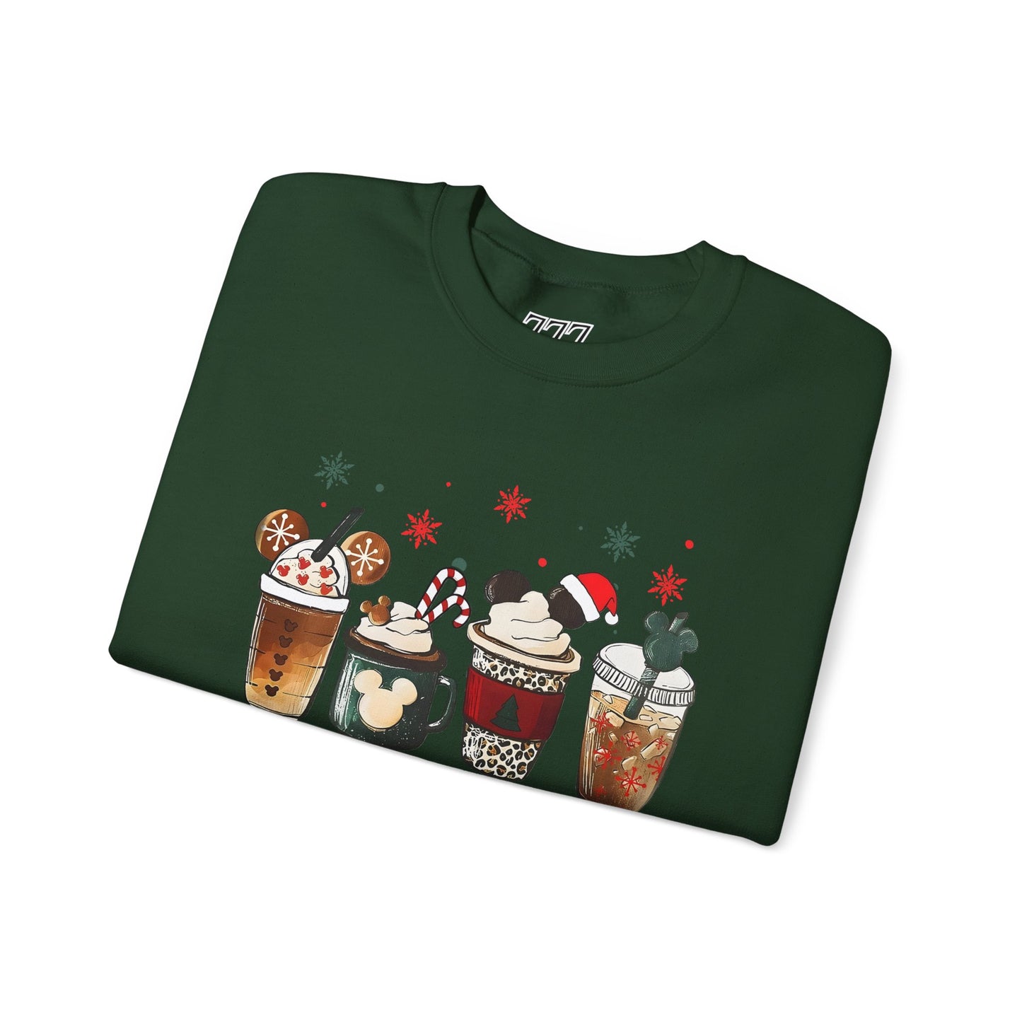 Christmas Coffee Lovers Crewneck – Cute Holiday Drink Art Sweatshirt (Unisex)
