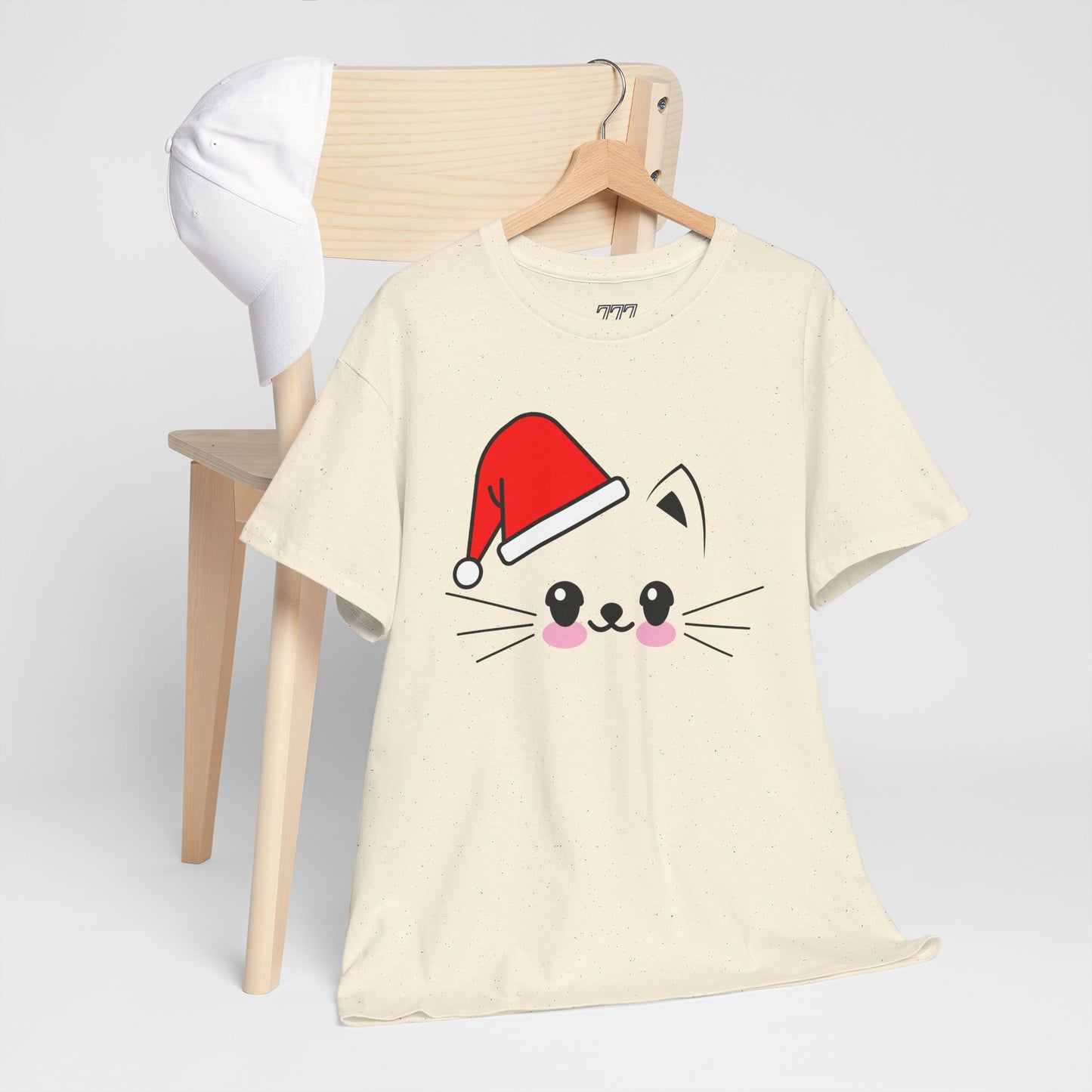 Cat Santa Christmas T-Shirt – Cute Kawaii Cat Holiday Tee (Unisex)