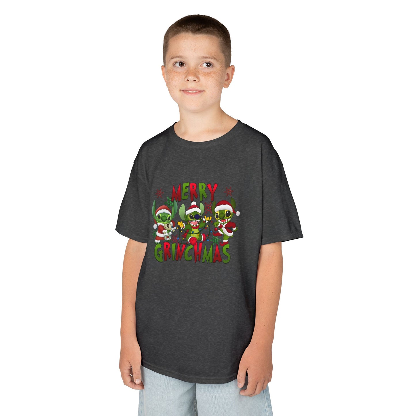 Merry Grinchmas Kids T-Shirt – Funny Christmas Heavy Cotton Holiday Tee