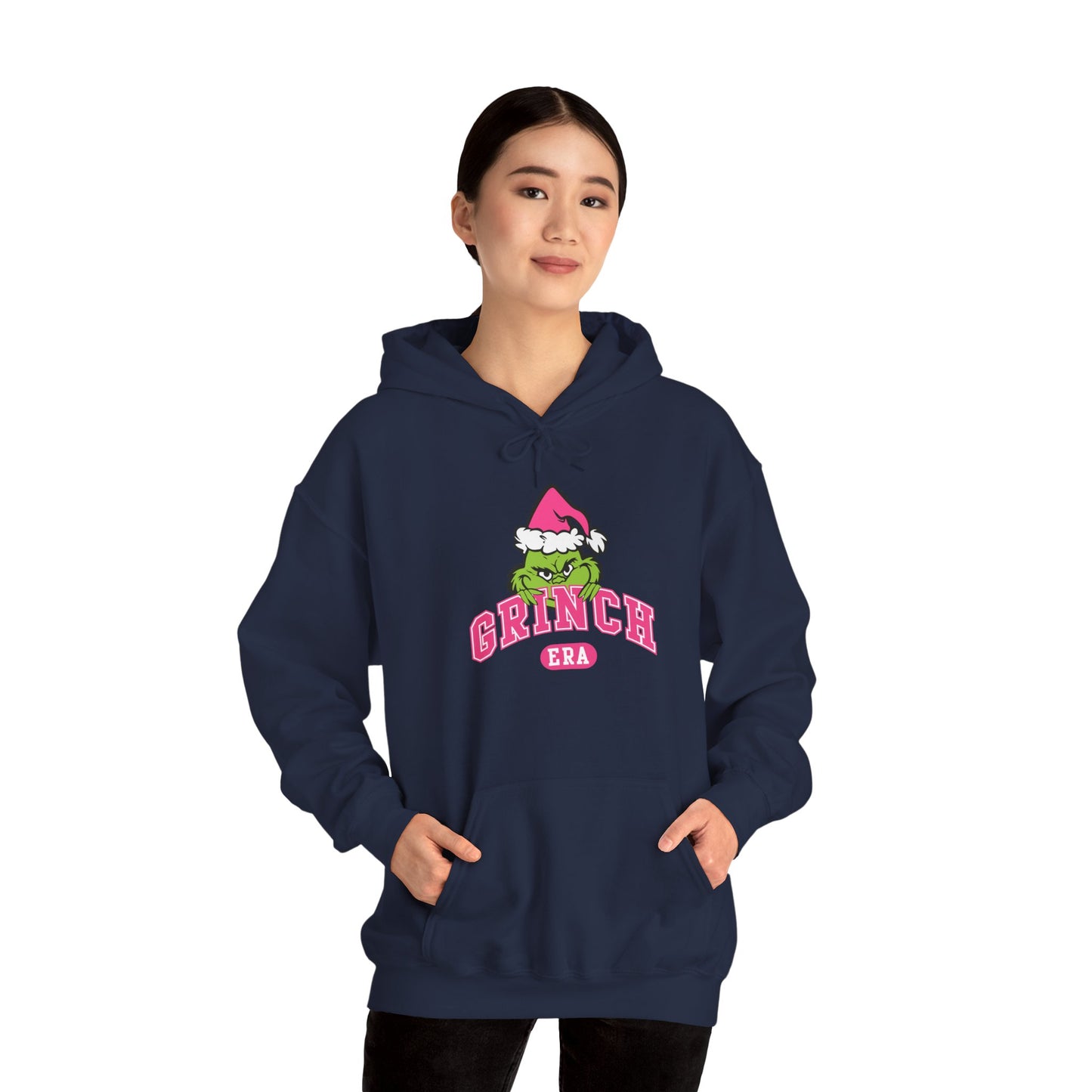 Grinch Era Christmas Hoodie – Cozy Pink Santa Grinch Graphic Hoodie (Unisex)