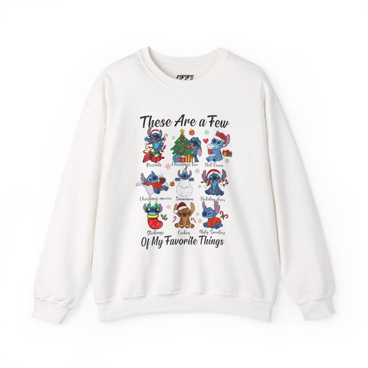 These Are a Few of My Favorite Things Christmas Characters Holiday Sweatshirt – Cute Festive Unisex Heavy Blend Crewneck