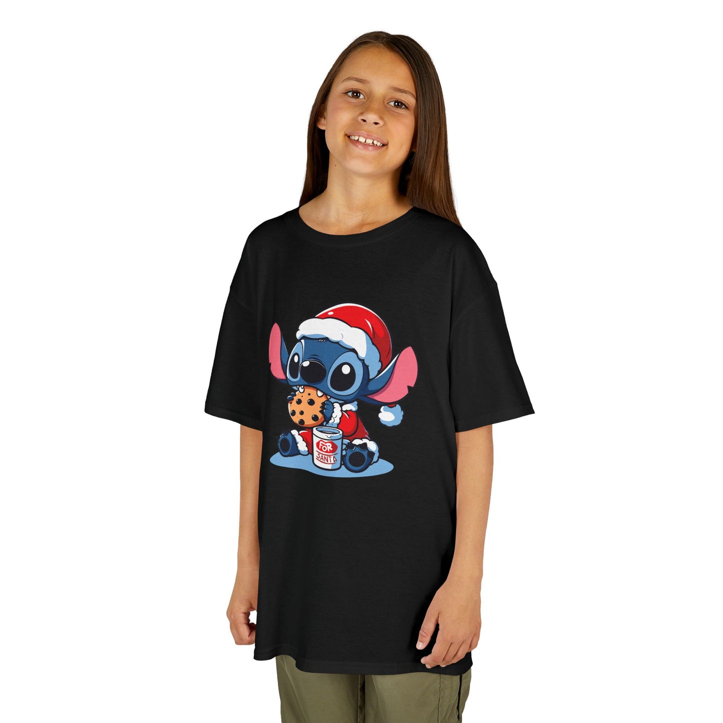 Saint Stitch Christmas Kids T-Shirt – Cute Holiday Alien Heavy Cotton Tee