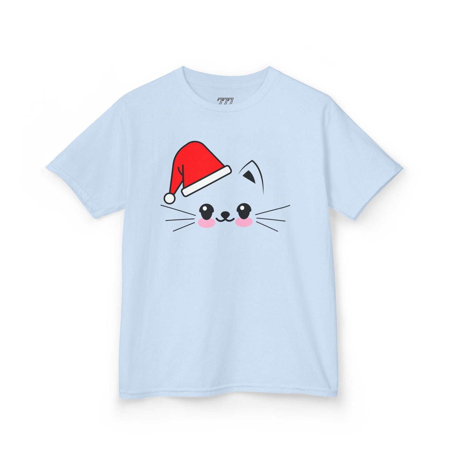 Cat Santa Kids Christmas T-Shirt – Cute Kawaii Cat Holiday Tee for Kids