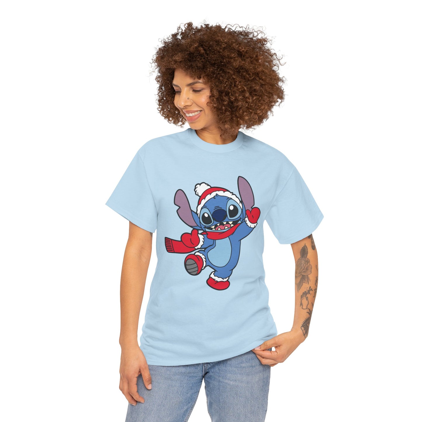 Festive Alien Christmas T-Shirt – Cute Blue Alien Holiday Graphic Tee (Unisex)