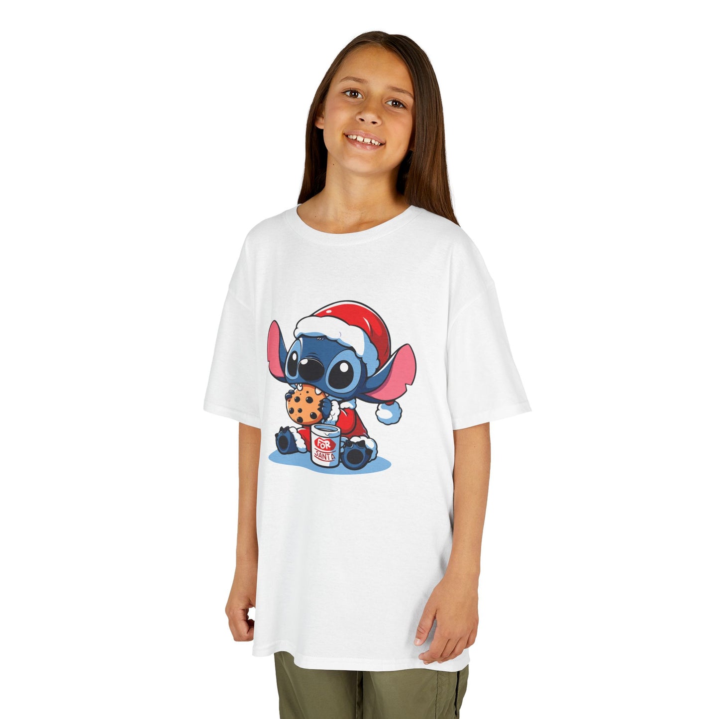 Saint Stitch Christmas Kids T-Shirt – Cute Holiday Alien Heavy Cotton Tee