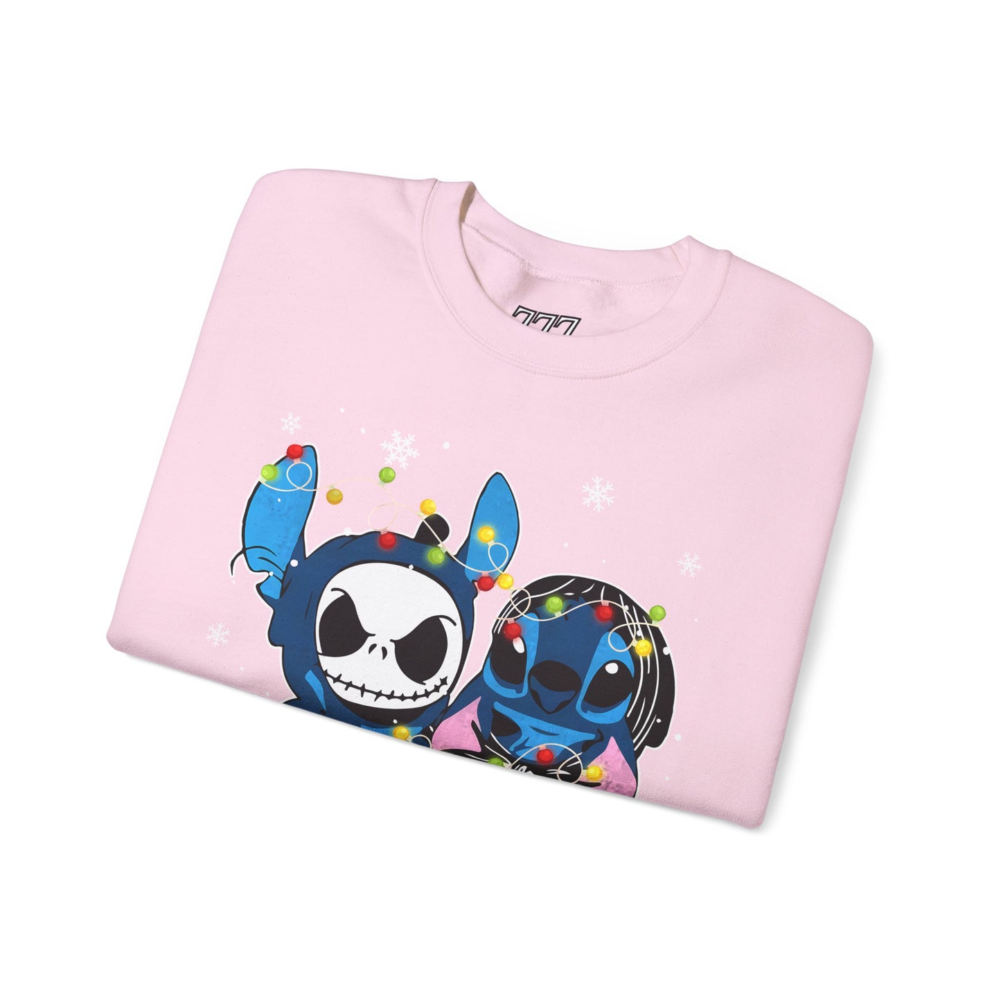Cute Holiday Duo Christmas Unisex Heavy Blend Crewneck Sweatshirt – Cartoon Alien & Skeleton Festive Sweater