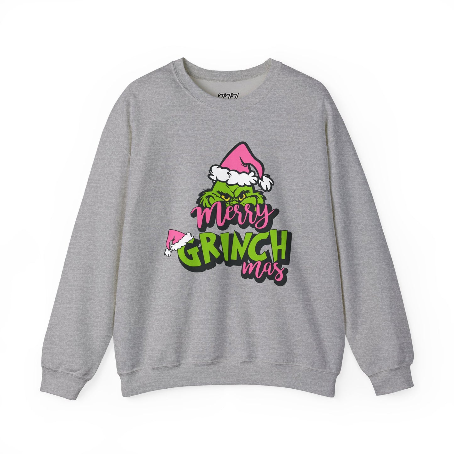 Merry Grinchmas Funny Christmas Grinch-Inspired Holiday Sweatshirt – Pink Santa Festive Unisex Heavy Blend Crewneck