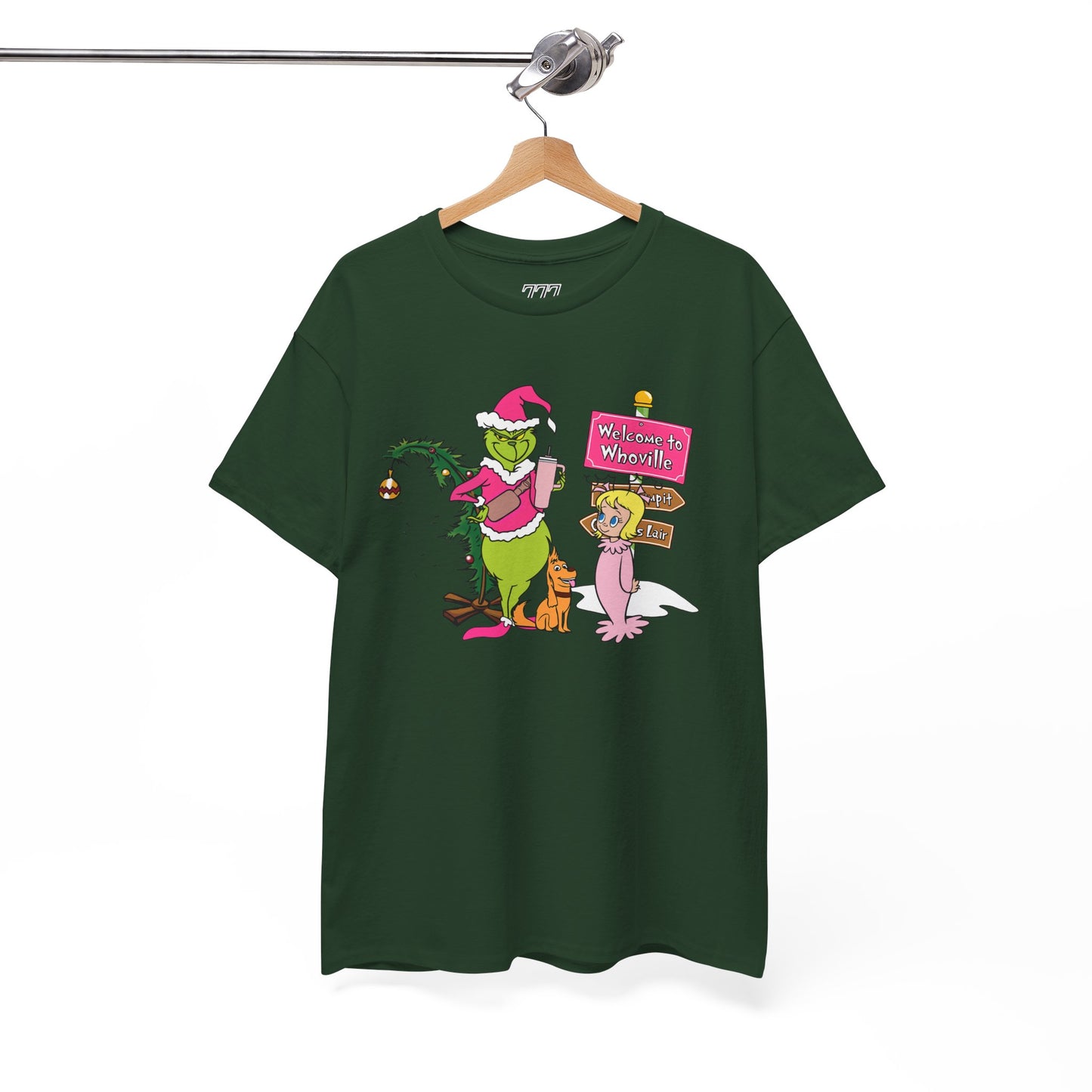 Welcome to Merryville Christmas T-Shirt – Cute Green Christmas Creature Holiday Tee (Unisex)