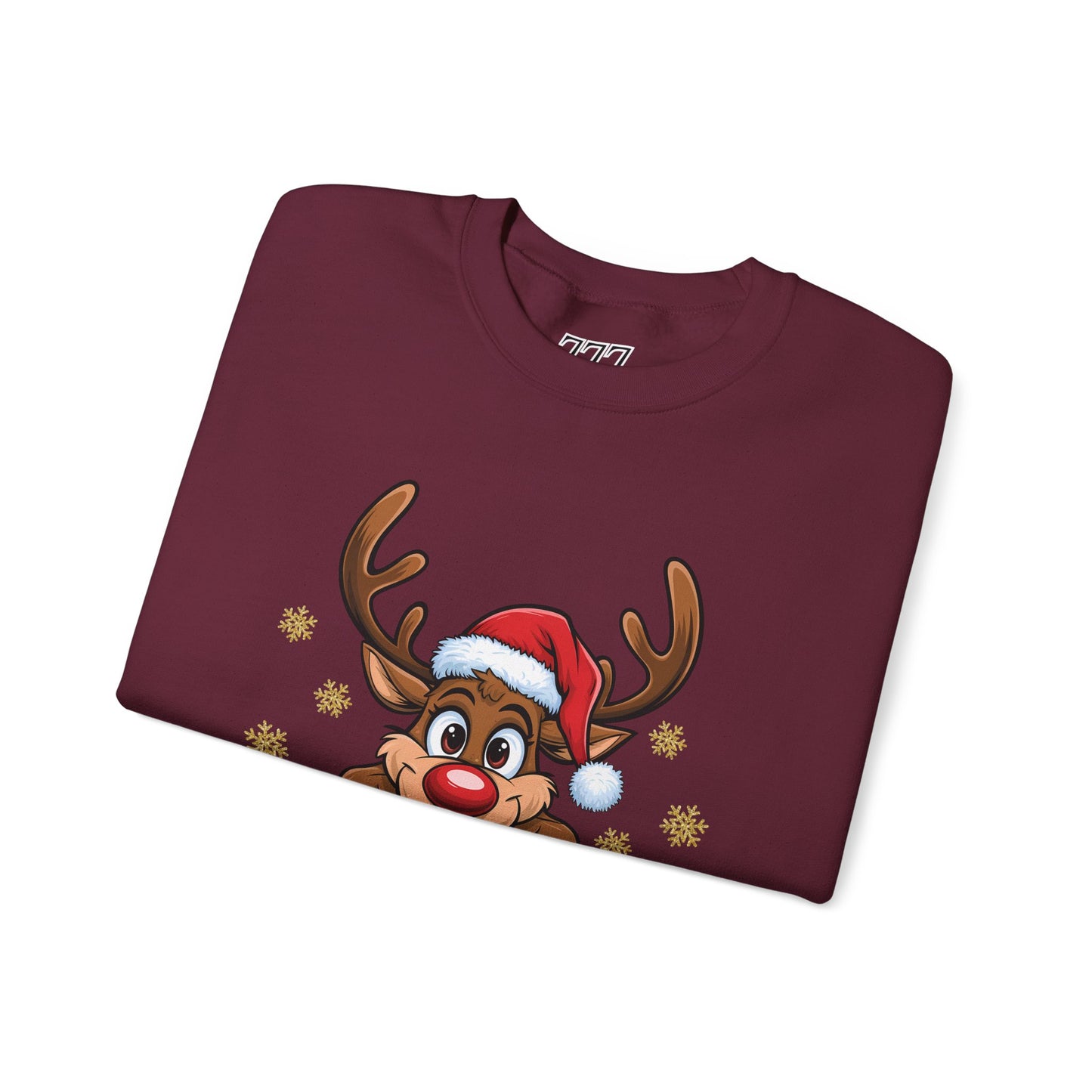 Merry & Bright Unisex Heavy Blend Crewneck Sweatshirt – Cute Christmas Reindeer Holiday Sweater